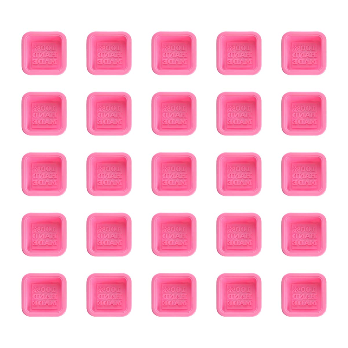 25 Pcs DIY Silicone Soap Molds - Divided Baking Molds for Handmade Soap, Pudding & Muffin Making | Reusable Pink Cake Molds | Perfect for DIY Crafts, Homemade Gifts & Kitchen Baking Projects