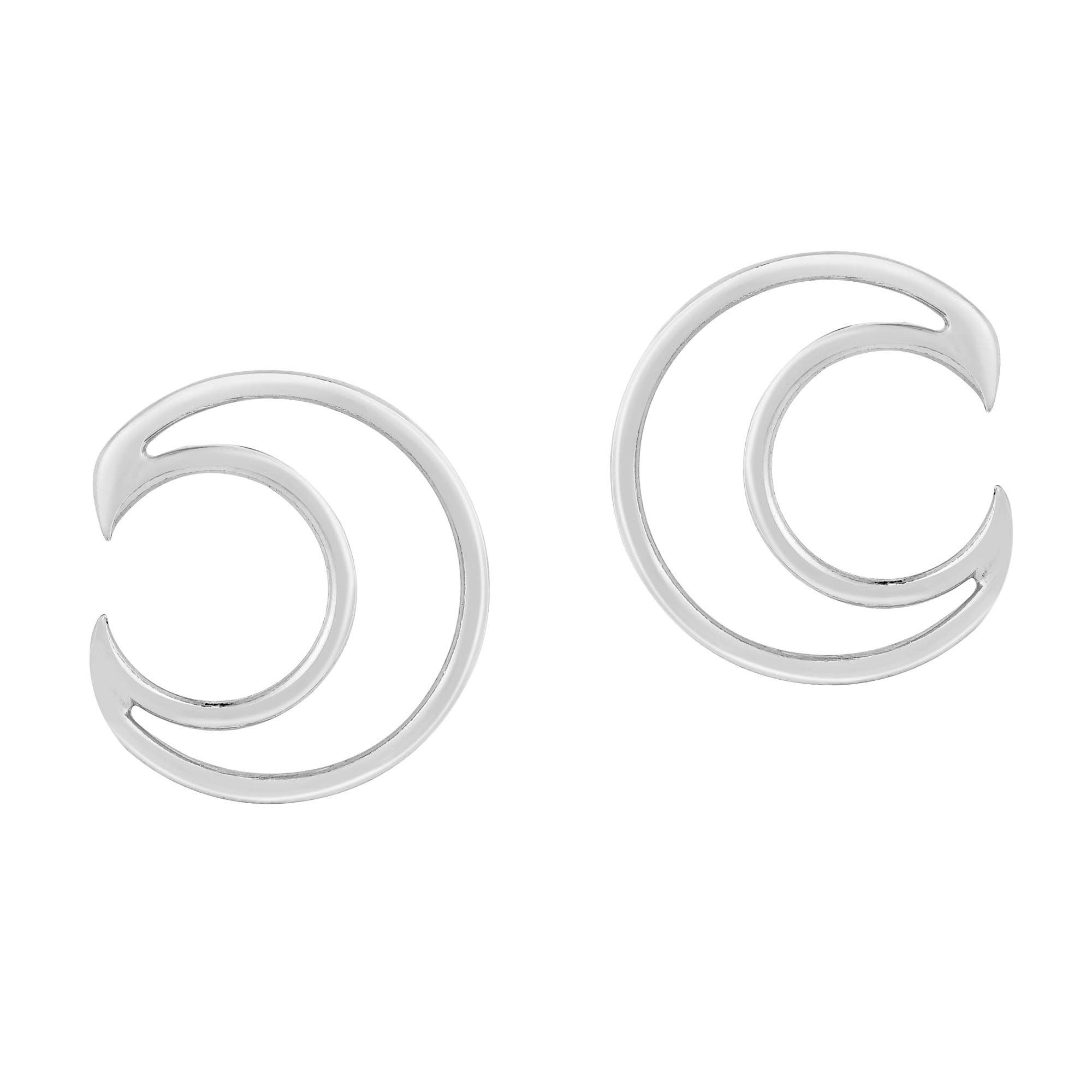 AeraVida Crescent Moon Outline Sterling Silver Post Stud Earrings for Women - Minimalist Chic Jewelry Gift for Daughter, Girlfriend, Wife - Perfect for Everyday Wear, Date Night & Special Occasions