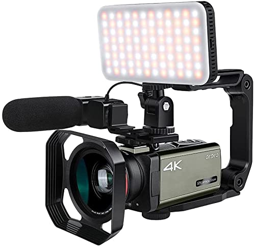 ORDRO AX65 4K Video Camera with 12X Optical Zoom, WiFi, Microphone & Accessories - Perfect for Vlogging, Live Streaming, YouTube & Travel Filming