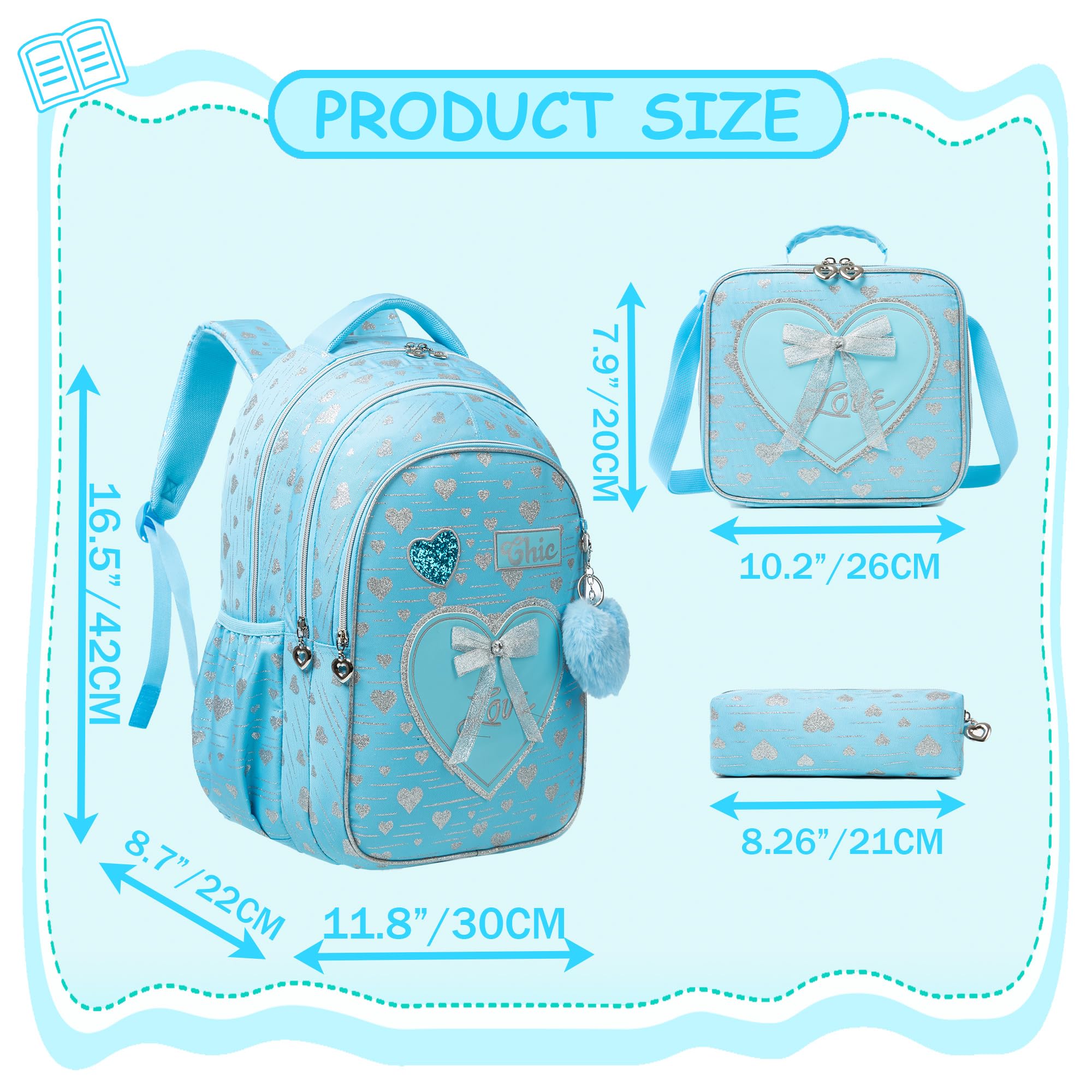 **Meetbelify Girls Backpack for School - Durable Canvas Laptop Backpack with Lunch Box for Elementary Students Ages 8-10 - Perfect for Travel, Class, and Daily Use**