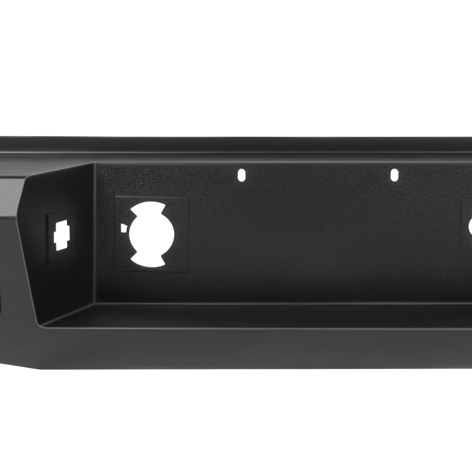 ECCPP Textured Black Rear Bumper with D-Ring & LED Lights Compatible with 2007-2013 Chevrolet Silverado 1500 & GMC Sierra 1500 Pickup Trucks - Off-Road Protection & Enhanced Style