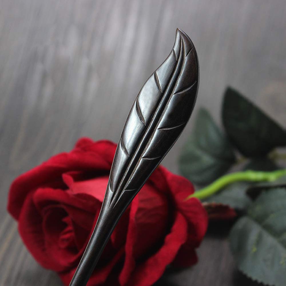 Handmade Wooden Hair Chopsticks for Women - Carved Chinese Hair Sticks for Buns & Chignons - Long Hair Accessories for Weddings, Parties & Daily Styling