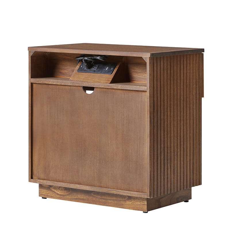 1 Drawer Nightstand with Open Shelf & USB Charging Station - Modern Bedside Table for Small Spaces, Bedroom, Living Room | Optional Types Available