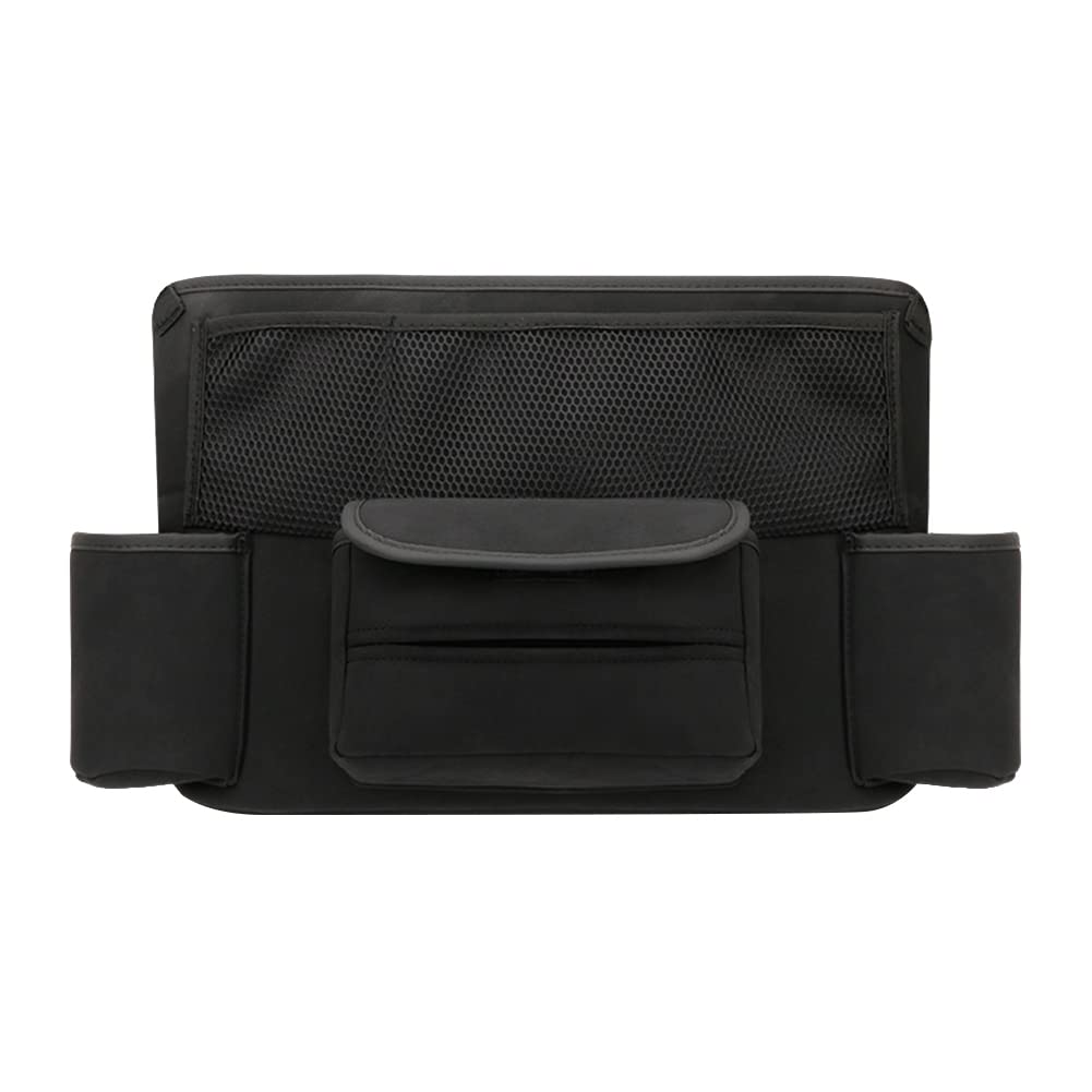 Premium Suede Car Handbag Holder & Seat Organizer - Large Capacity Between Seats Storage for Purse, Phone, Documents | Perfect for Road Trips & Daily Commutes (Black)