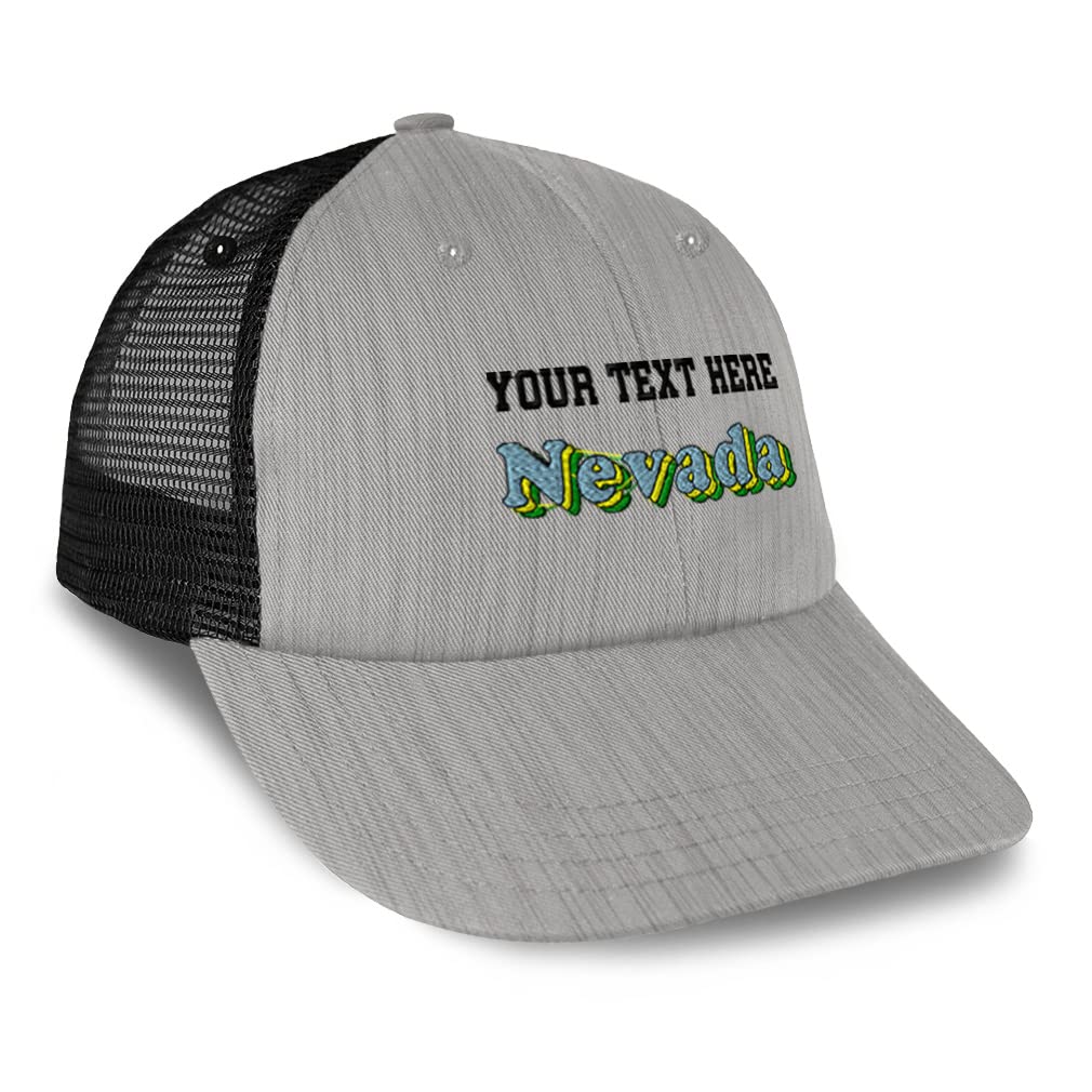 Custom Trucker Hat Baseball Cap - Nevada State America Dad Hats for Men & Women - Perfect for Outdoor Activities, Sports & Casual Wear