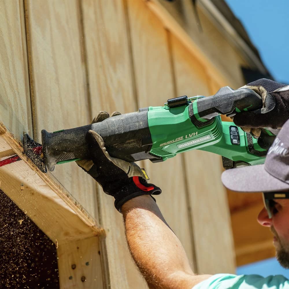 Metabo HPT CR18DBLQ4 Brushless Cordless Reciprocating Saw - Tool Only (No Battery) - 3-Mode Selector with Auto Mode - Tool-Less Blade Change - Large Rafter Hook - Lifetime Warranty - Ideal for Woodworking, Demolition & Construction Projects