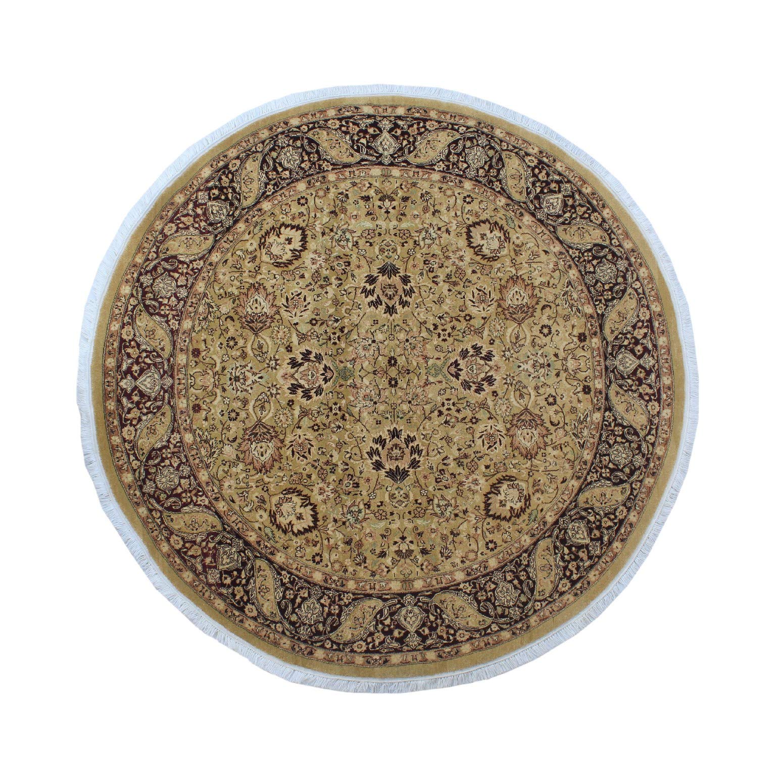 Handmade Vegetable Dyed Versailles Kashan Area Rug in Gold - Perfect for Living Room, Bedroom & Home Decor