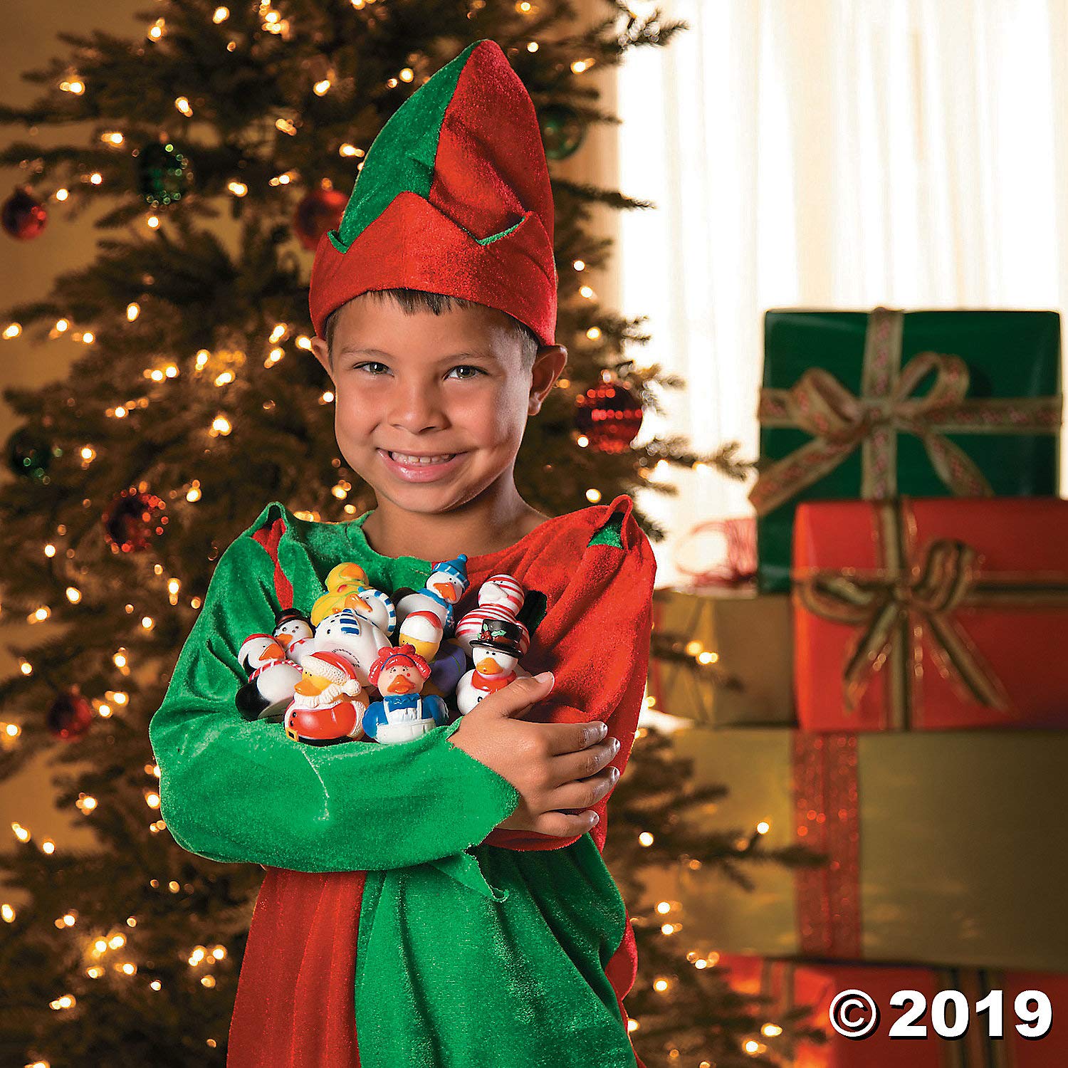 50-Piece Christmas Rubber Duck Assortment - Bulk Party Favors, Stocking Stuffers, Handouts for Kids - Perfect for Holiday Parties, Classroom Rewards & Gift Exchanges