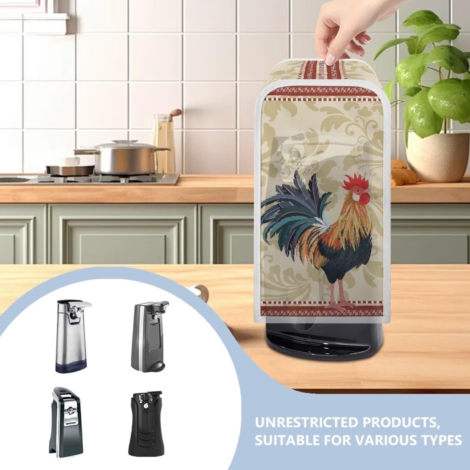 Premium Aztec Southwestern Electric Can Opener Cover - Rooster Design Dust Protector for Kitchen Appliances | Perfect for Southwestern, Navajo & Rustic Home Decor | Use in Kitchens, Pantries & Dining Areas