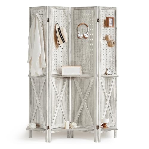 4 Panel With Shelf-white