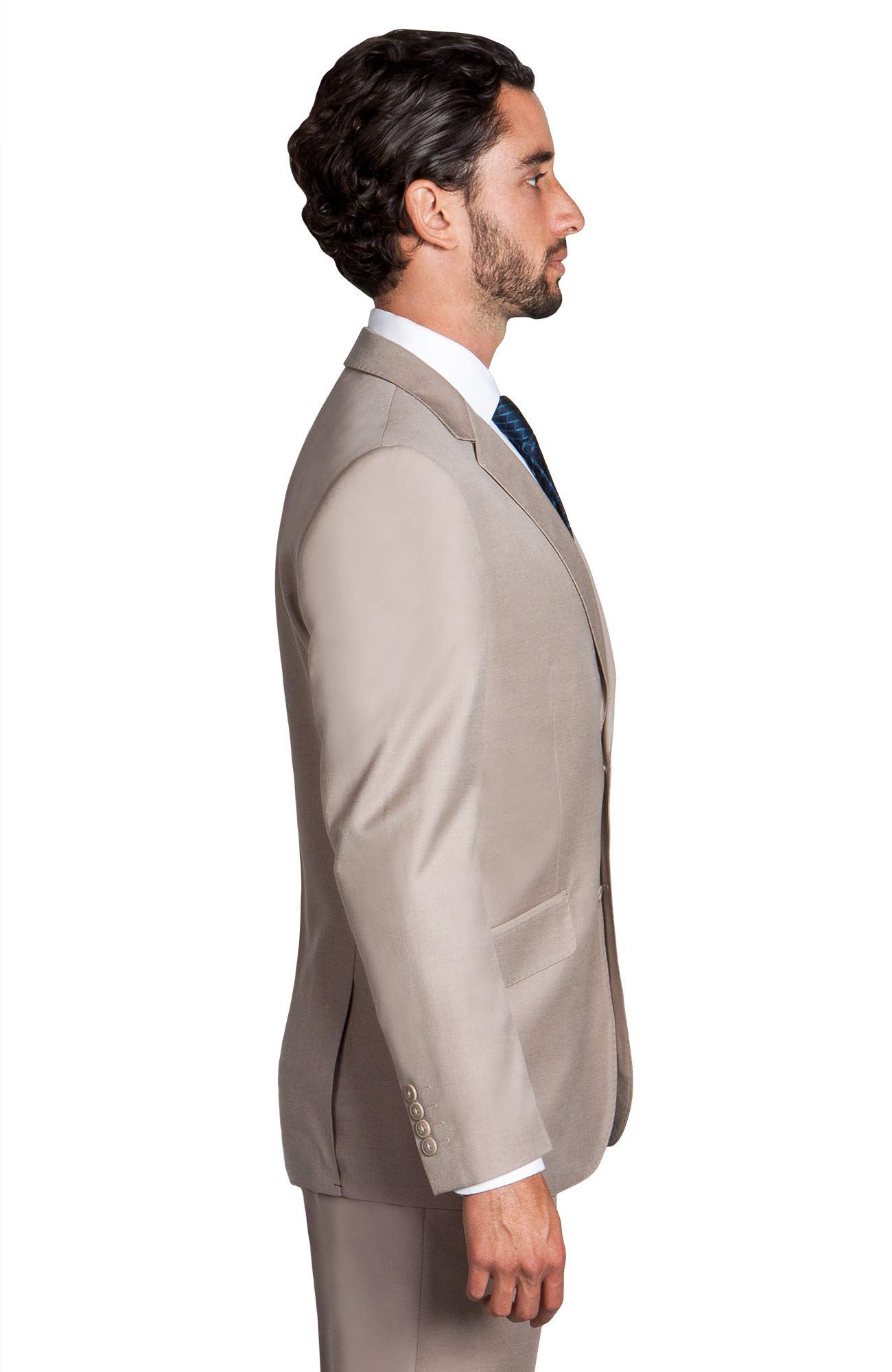 Modern Fit 2-Piece Italian Suit for Men - Wool Blazer & Trousers Set with 2-Button Design | Perfect for Formal Events, Business Meetings & Wedding Attire
