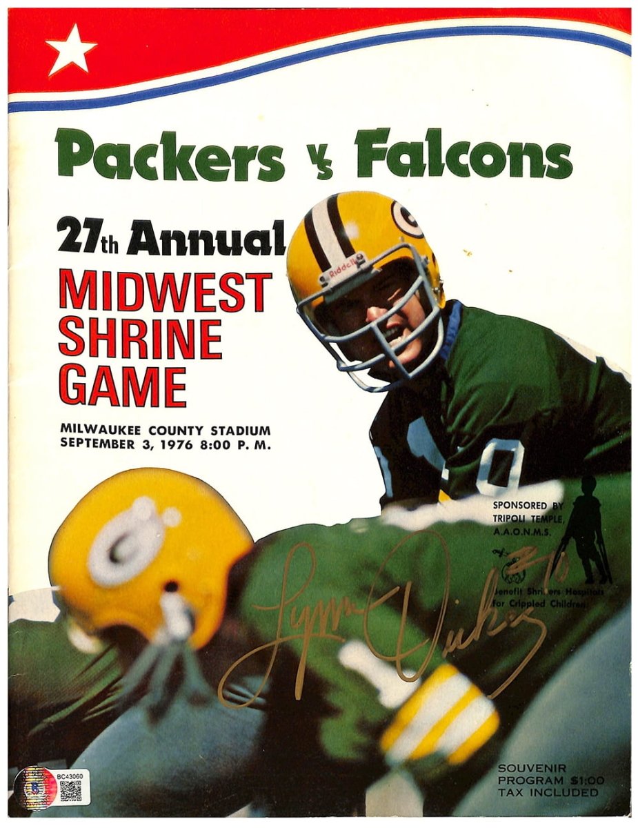 Lynn Dickey Packers Signed September 3rd 1976 Football Game Program - Authentic Collectible Memorabilia for NFL Fans and Sports Enthusiasts - Perfect for Display in Man Caves, Sports Bars, and Memorabilia Collections