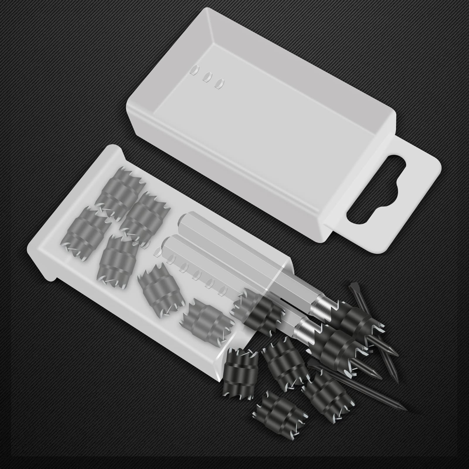 15PCS Rotary Spot Weld Cutter Set - Double Sided HSS Drill Bits, 3/8