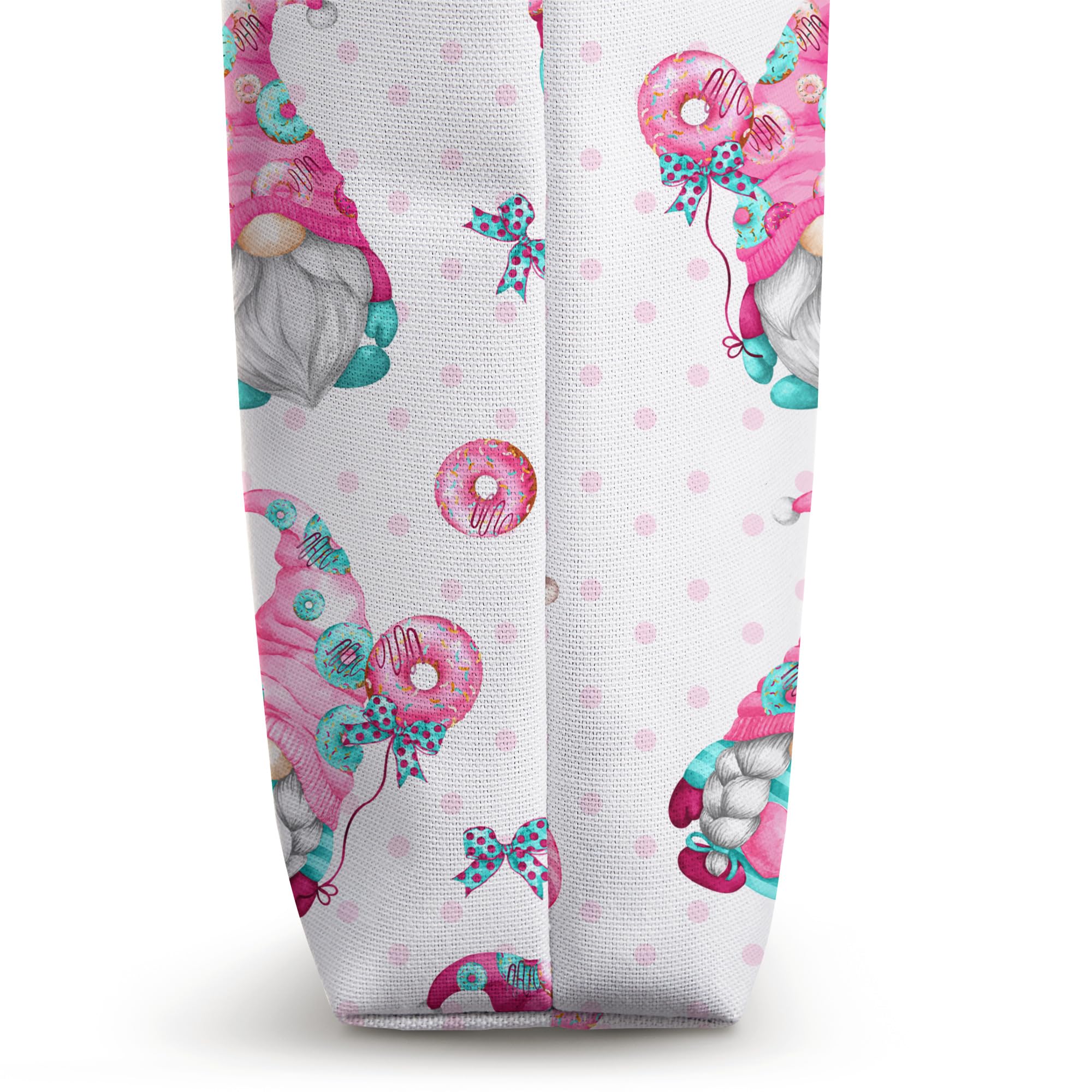 Adorable Donut Gnome Tote Bag for Women - Pink Donut Lover Gift, Perfect for Grocery Shopping, Beach Trips & Everyday Use