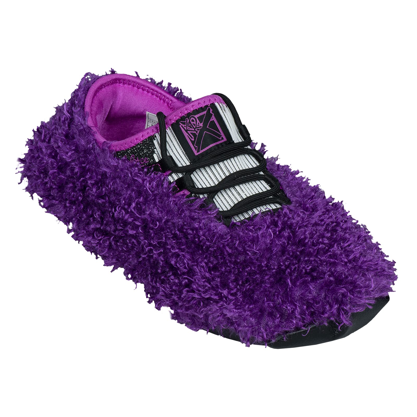 KR Strikeforce Fuzzy Shoe Covers - Soft Non-Slip Indoor/Outdoor Slippers for Women & Men - Warm Winter House Shoes (Purple) - Perfect for Home, Office, Yoga, and Outdoor Activities