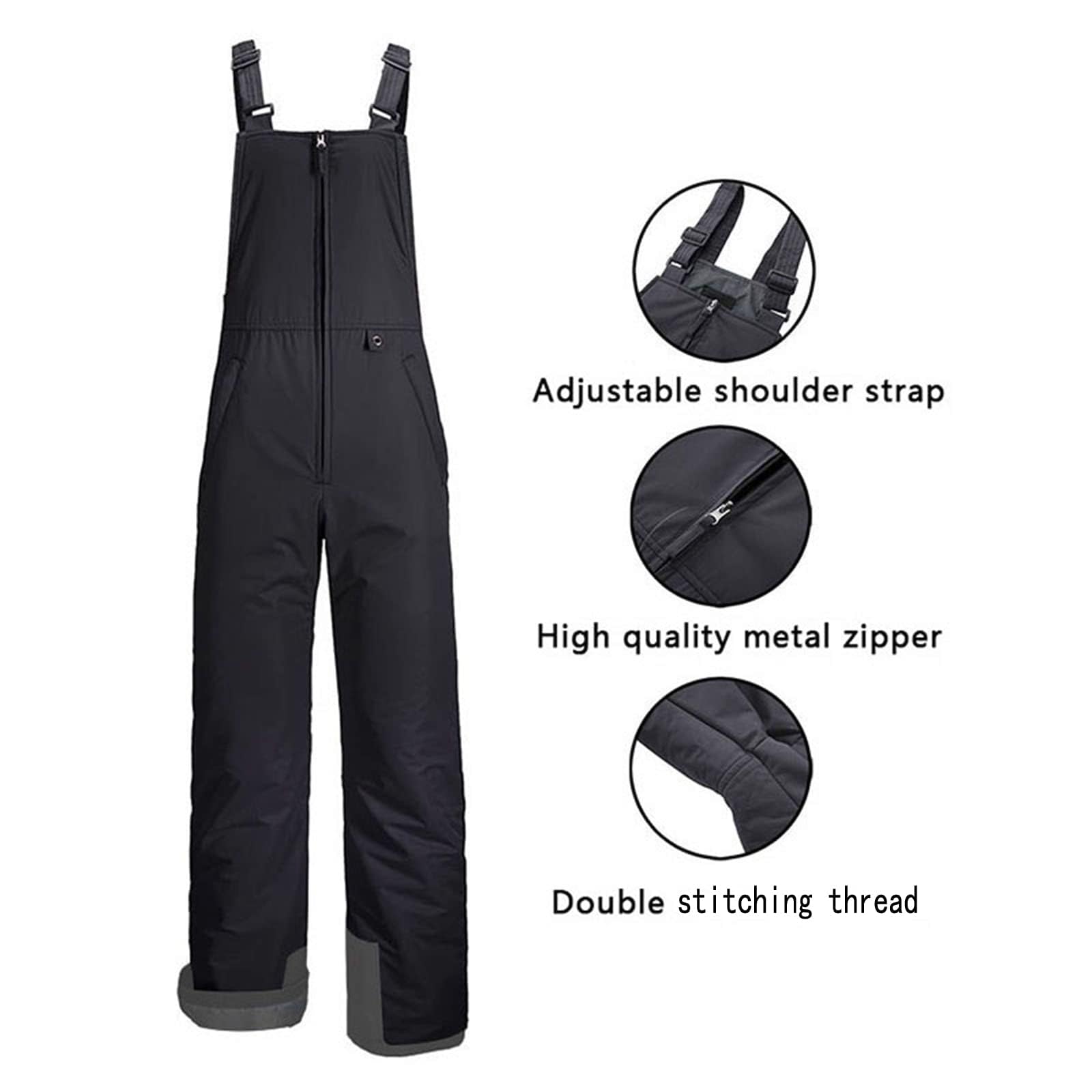 Lisenrain Men's Waterproof Insulated Ski Bib Overalls - Winter Snowboard Pants with Pockets for Cold Weather Skiing & Snowboarding | Perfect for Alpine Adventures & Mountain Sports