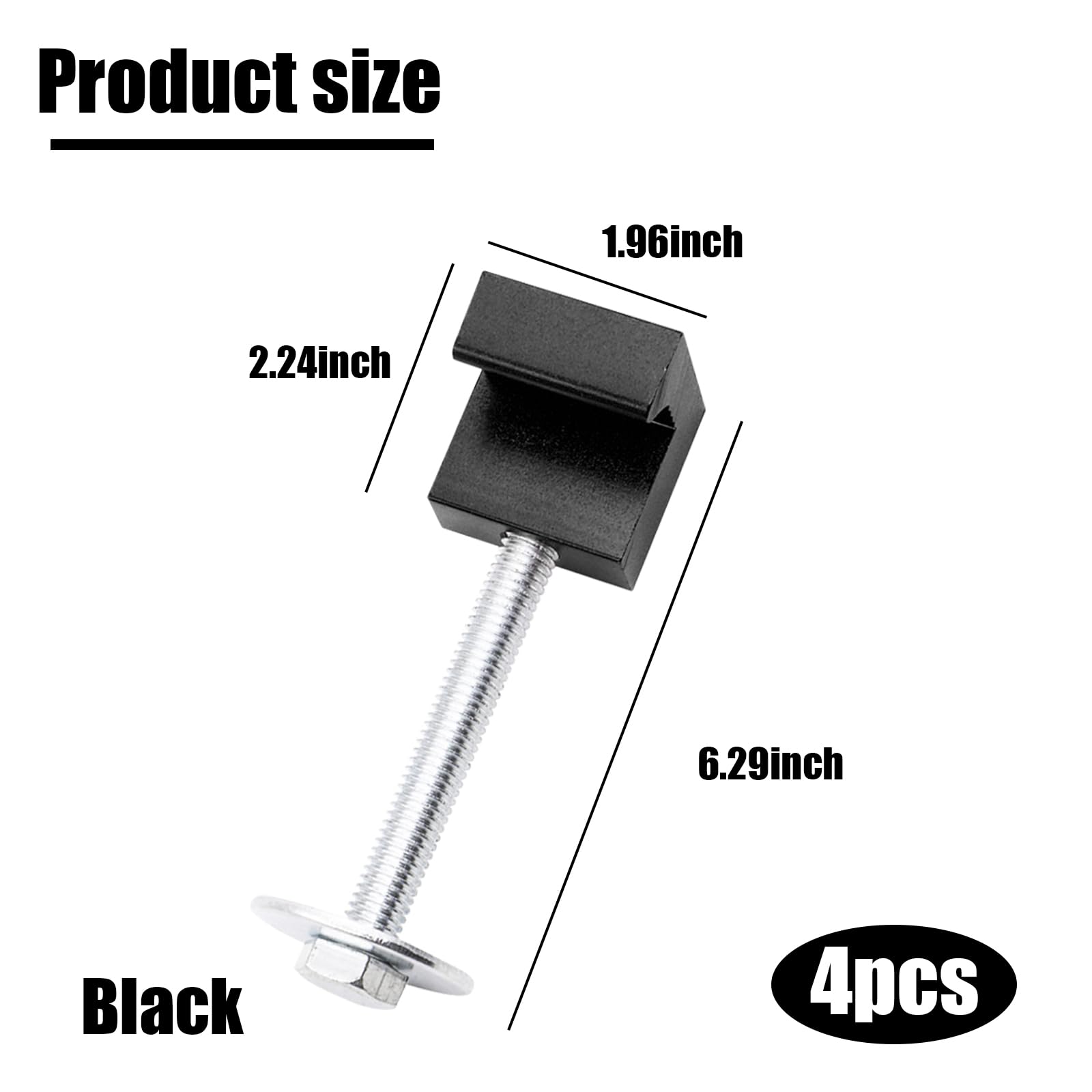 4 PCS Heavy Duty Aluminum Alloy Truck Tool Kit - Universal J Hook Mounting Set for Pickup & Work Trucks (Black) | Perfect for Roadside Repairs, Construction & Off-Road Adventures