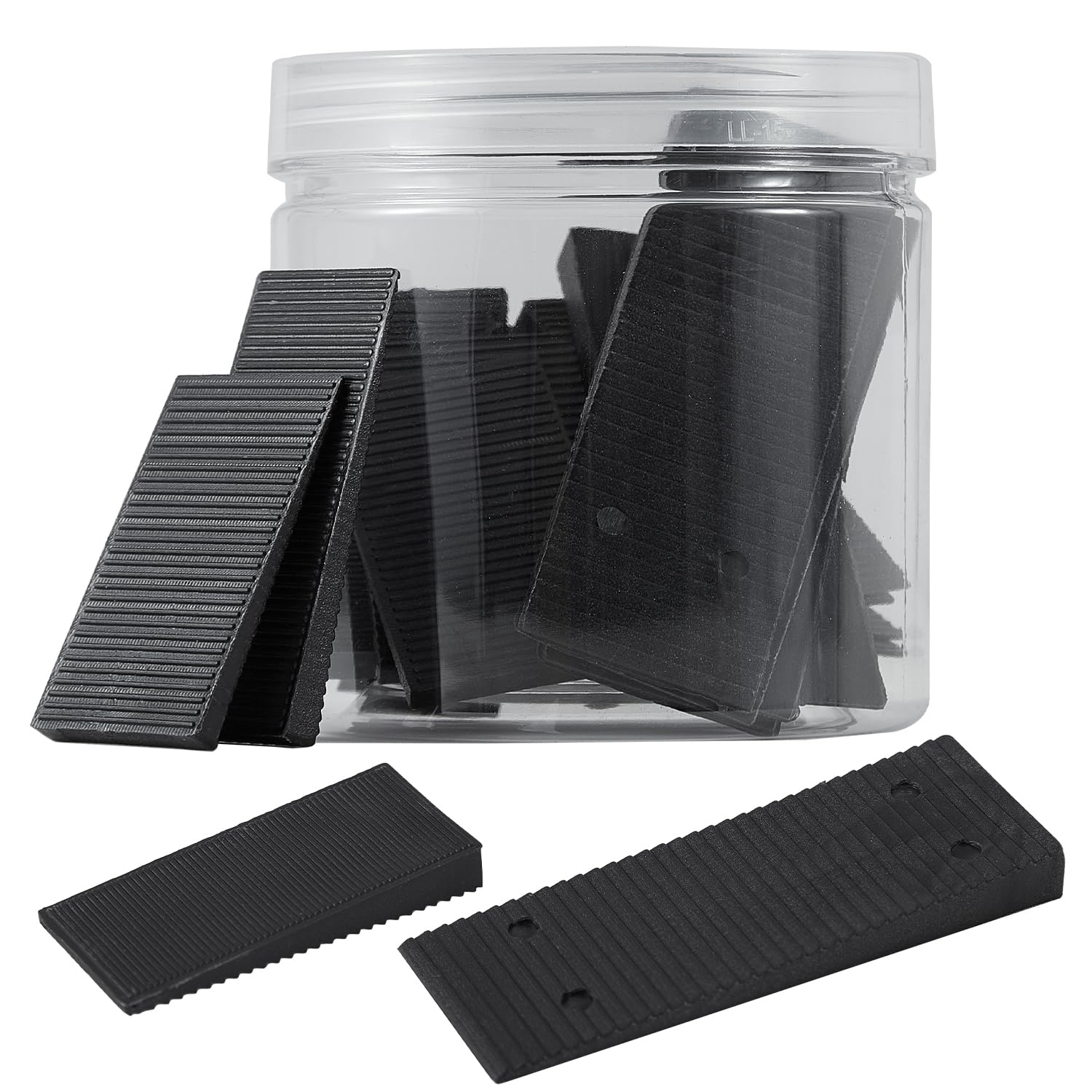 24 Pack Black Heavy Duty Plastic Furniture Leveling Shims - High Weight Capacity, Easy to Cut & Snap - Perfect for Toilets, Doors, Windows, Sheds & Tables - DIY Home Improvement & Construction Projects