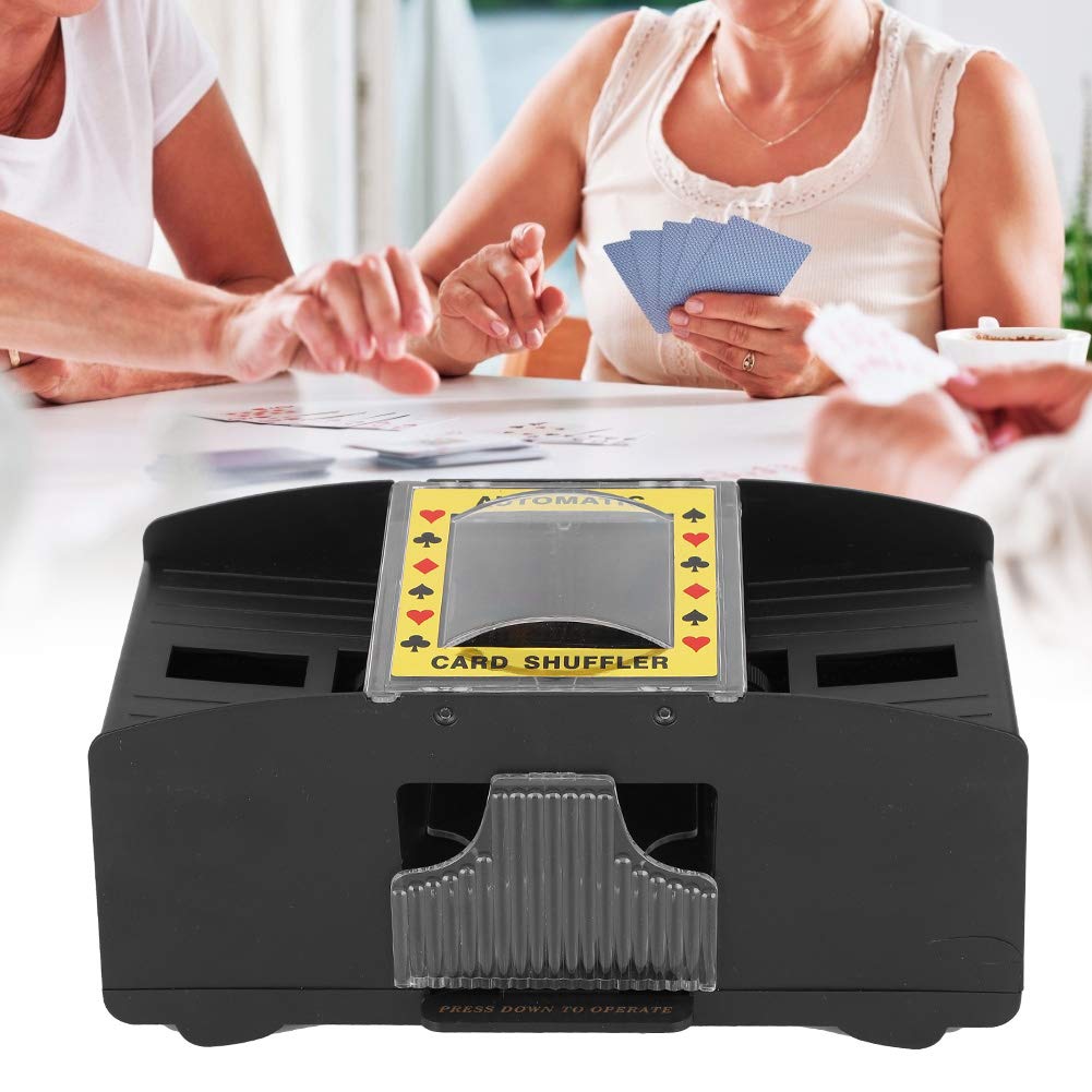 Brrnoo Professional Electric Automatic Card Shuffler for Adults & Seniors - 2-Deck Labor-Saving Playing Card Machine - Perfect for Poker Nights, Casino Games, and Family Card Games