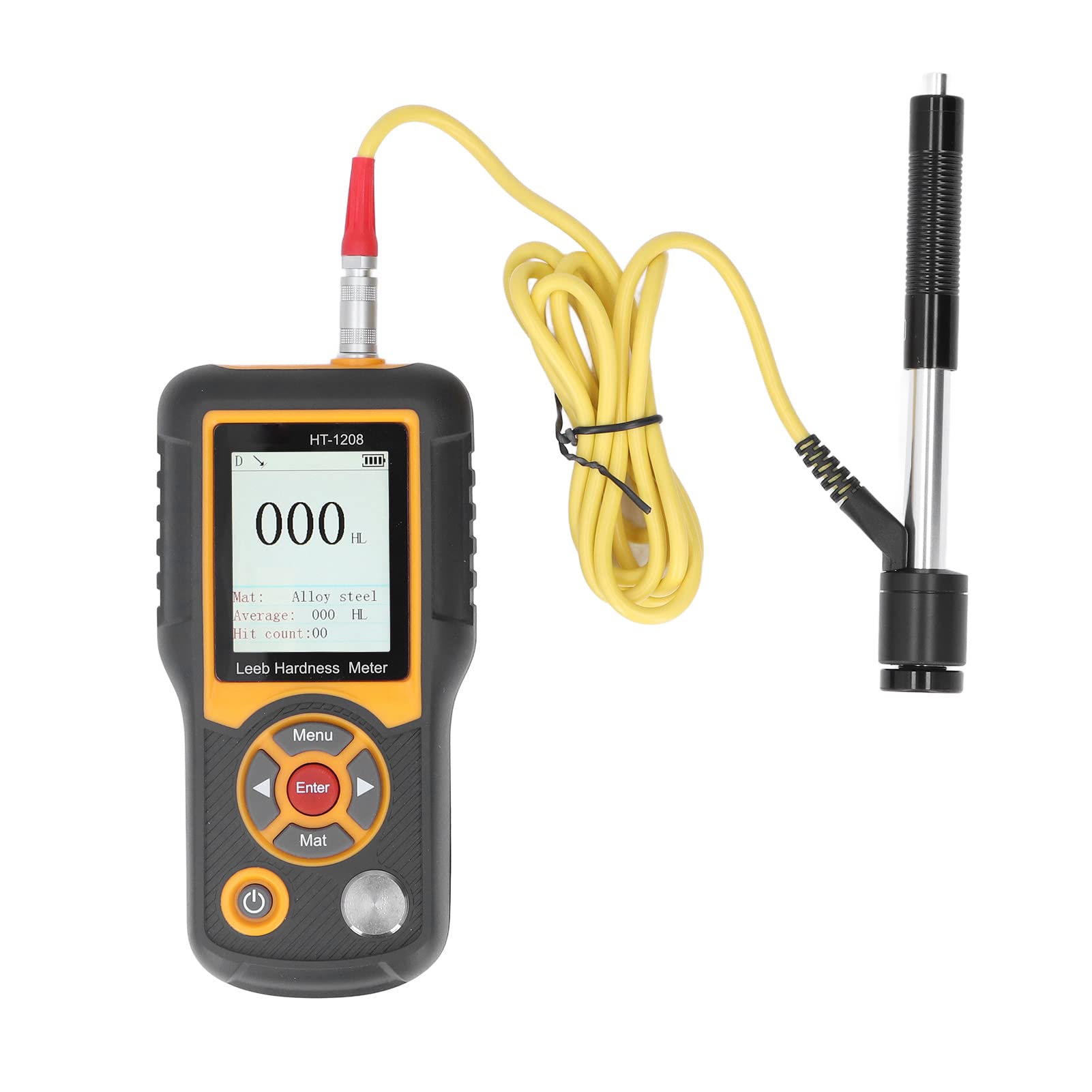 Portable Hardness Tester 170-960 HL Digital Durometer | HRA HRB HRC HB HV HSD Scale | TFT Color Screen | for Steel, Iron, Bronze, Copper, Aluminum (HT-1208) | Metal Testing, Quality Control, Industrial Use