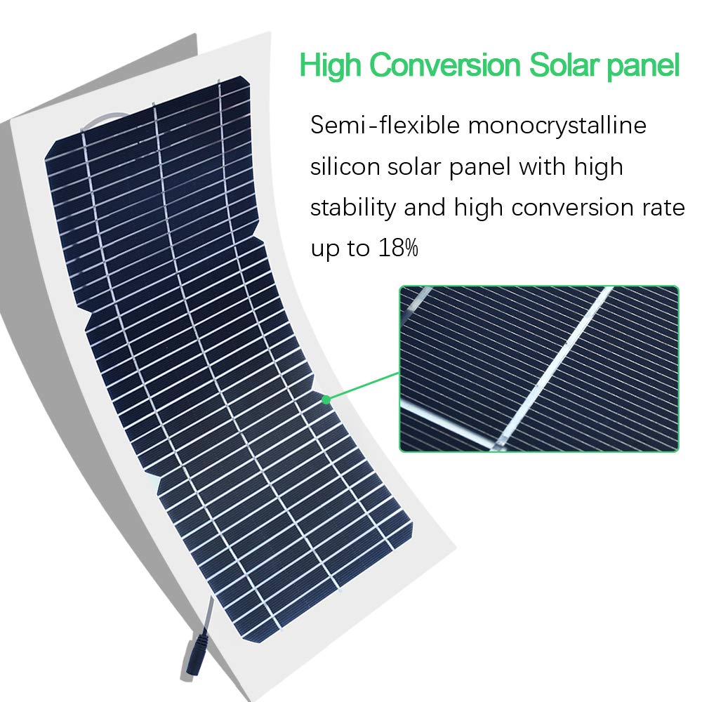 10W 18V Solar Panel Trickle Charger & Battery Maintainer - Portable Power Backup Kit with Battery Cable, USB, DC Output for Car, Boat, Motorcycle, RV, Mobile Phone - Ideal for Outdoor Camping, Emergency Power & Off-Grid Charging