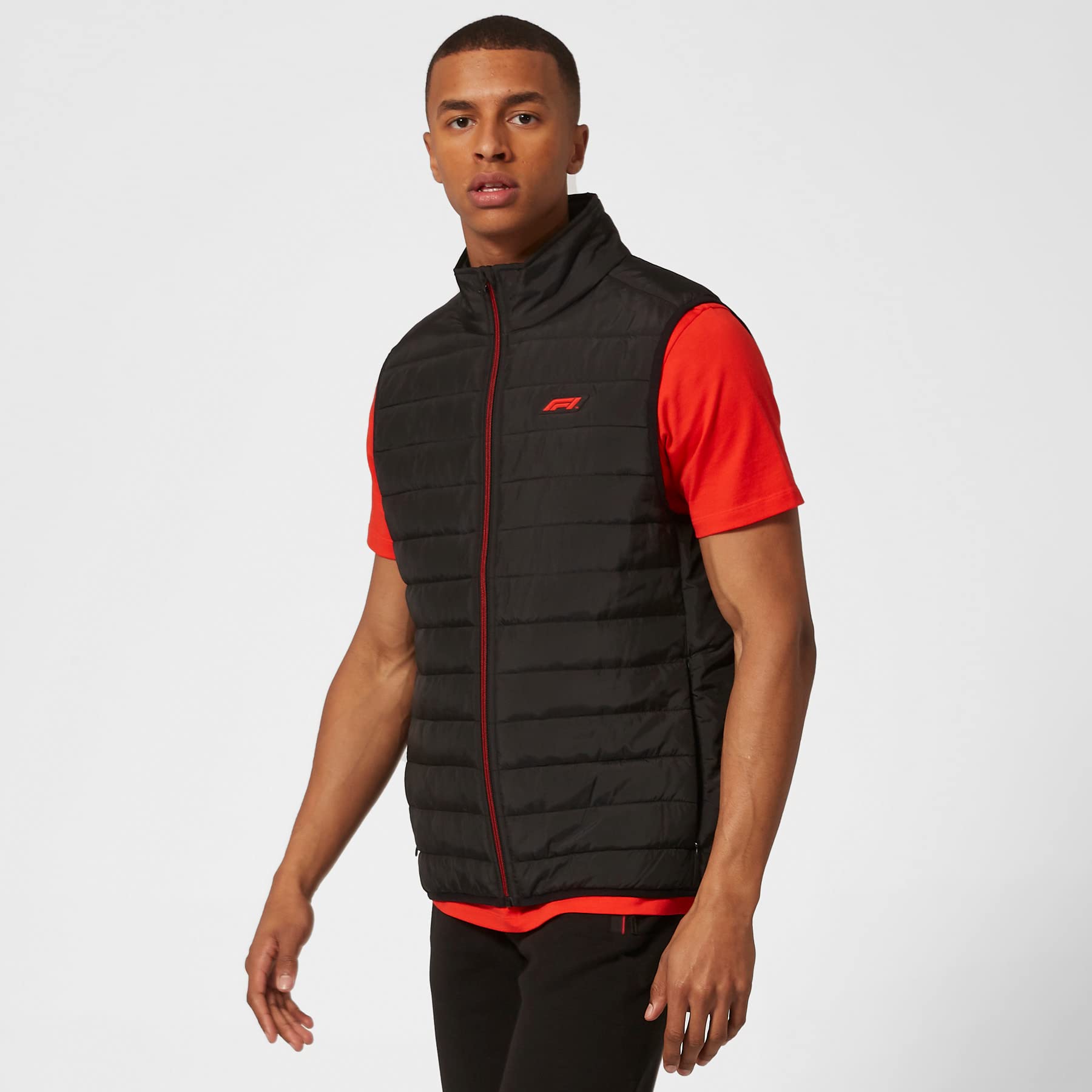 Formula 1 Racing Padded Full Zip Vest for Men - Lightweight Insulated Jacket for Outdoor Sports & Casual Wear | Perfect for F1 Fans, Motorcycle Riding & Winter Layering