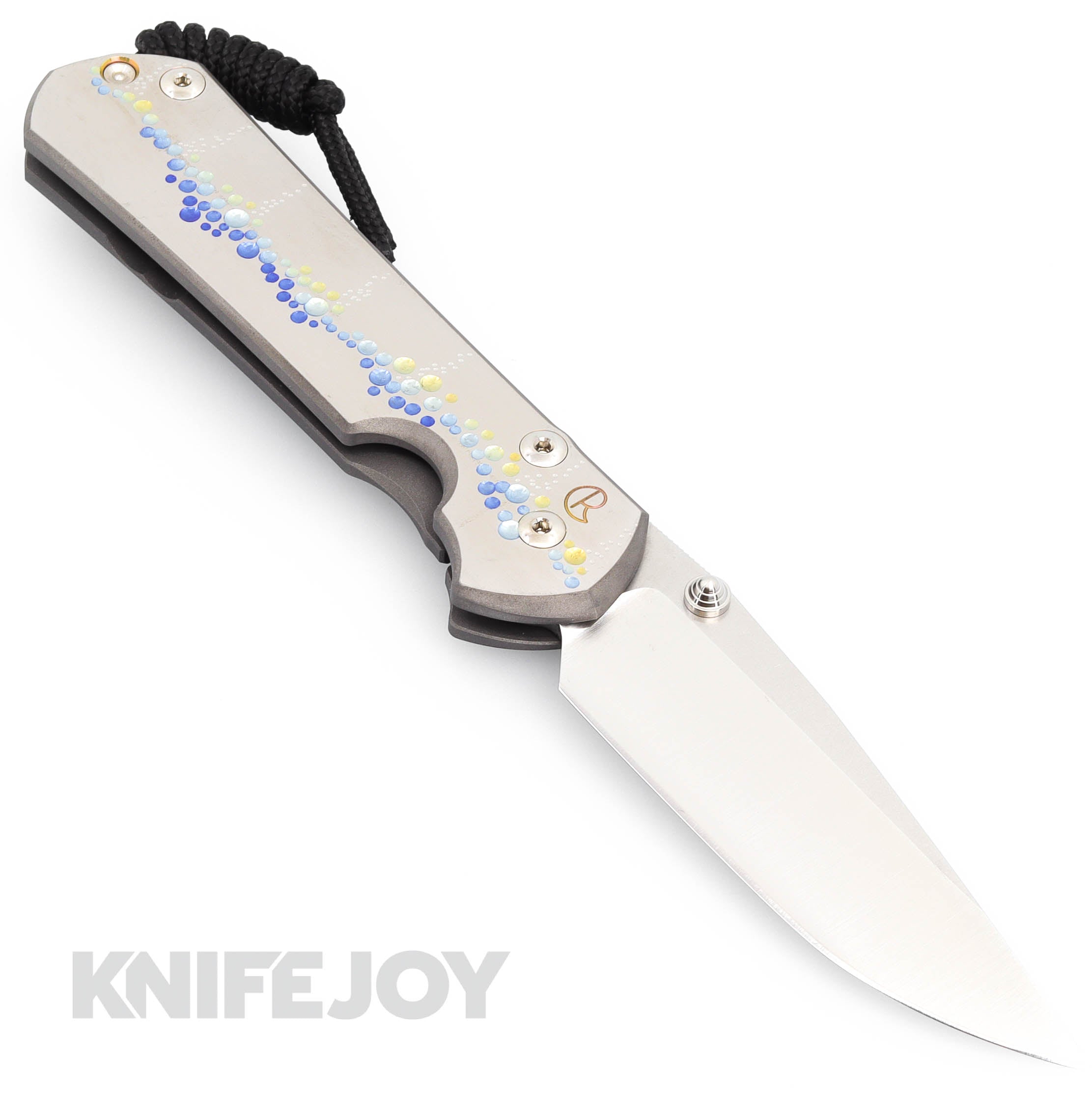 Chris Reeve Knives LEFT HAND Large Sebenza 31 Drop Point Magnacut Blade - Titanium Handles with Unique Graphic | Premium EDC Folding Knife for Outdoor, Camping & Survival Gear