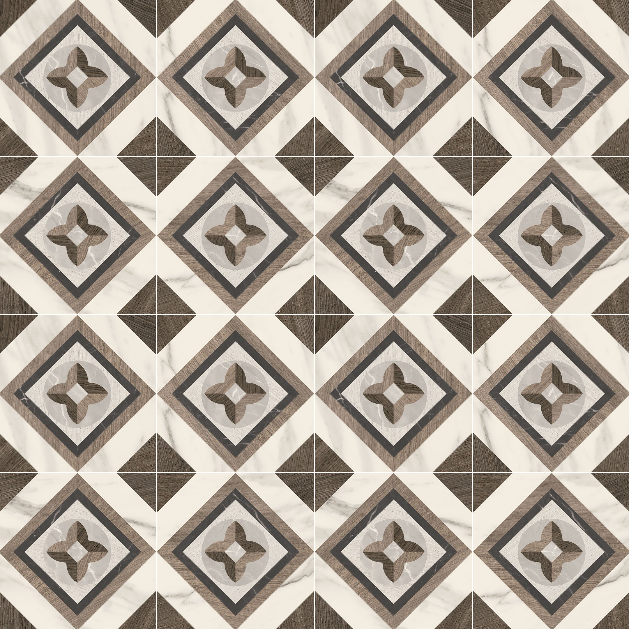 Intarsi Glam 8x8 Encaustic Spanish Pattern Floor & Wall Tile - Perfect for Kitchen Backsplash, Bathroom Renovation & Mediterranean Style Home Decor