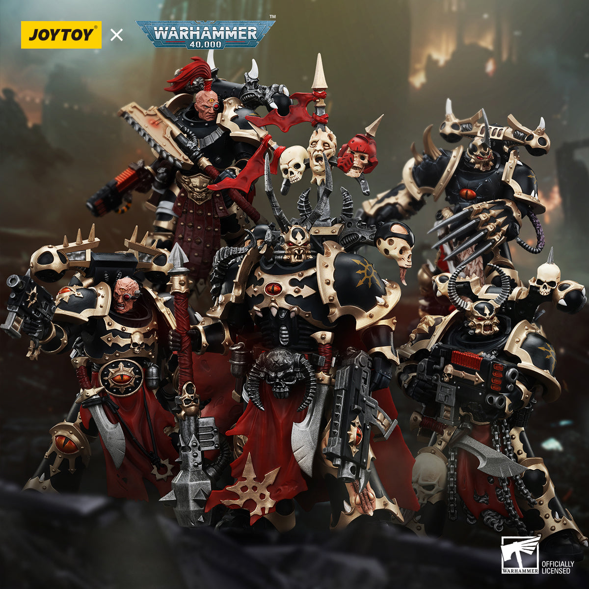 1/18 JOYTOY Warhammer 40K Chaos Space Marines Black Legion Chosen Action Figure - Collectible Model for Display, Gaming & Warhammer 40K Fans