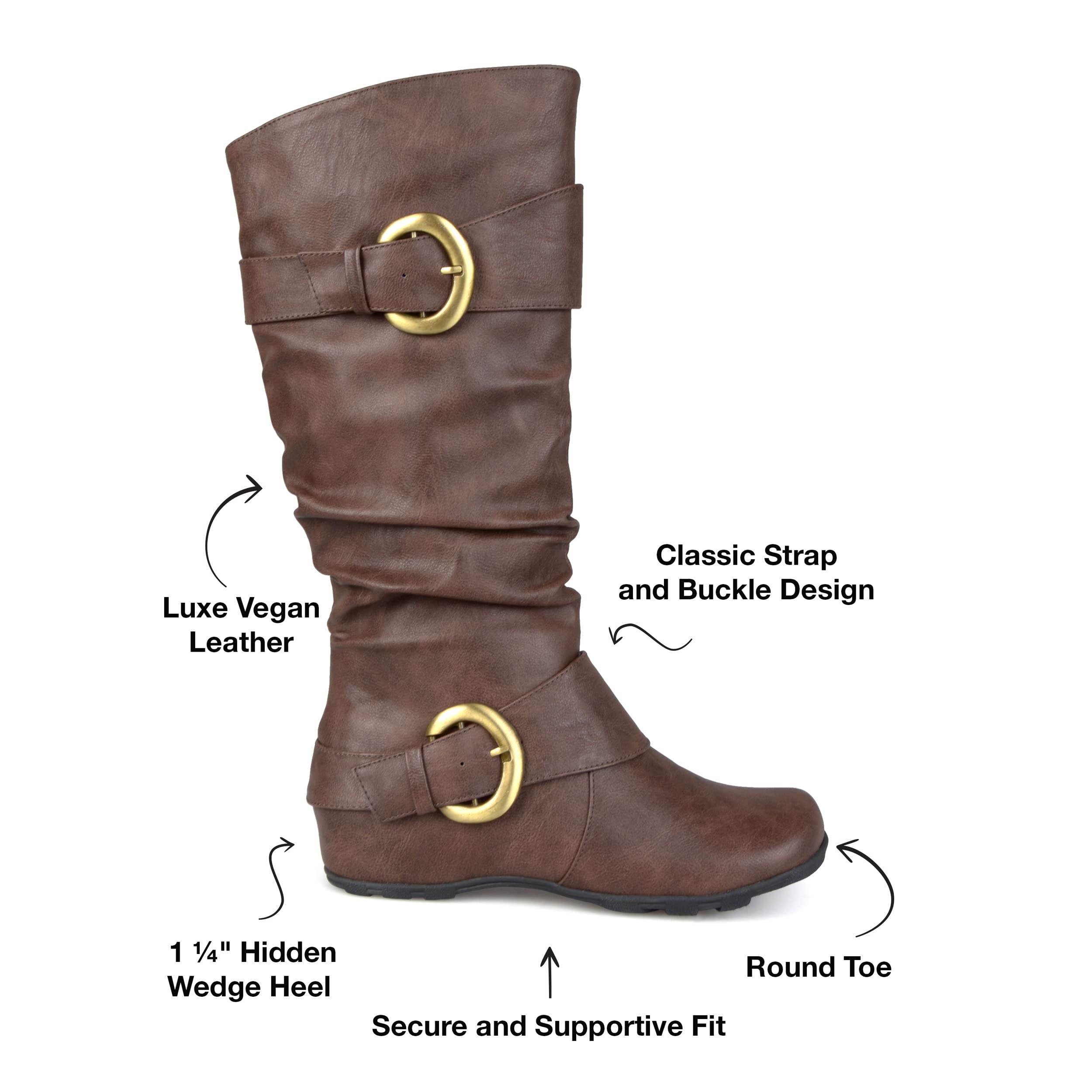 Journee Women's Paris Hidden Wedge Riding Boots - Comfortable & Stylish Ankle Boots for Women | Perfect for Casual Outfits, Work & Riding