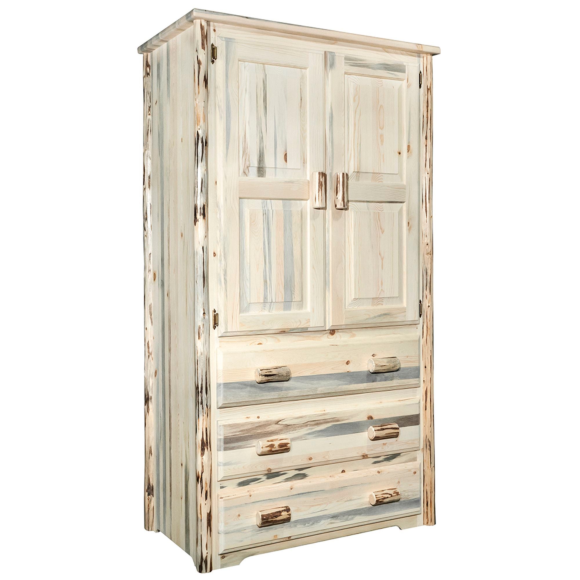 Montana Armoire Wardrobe - Spacious Wooden Closet for Bedroom & Guest Room Storage - Perfect for Organizing Clothes, Shoes & Accessories