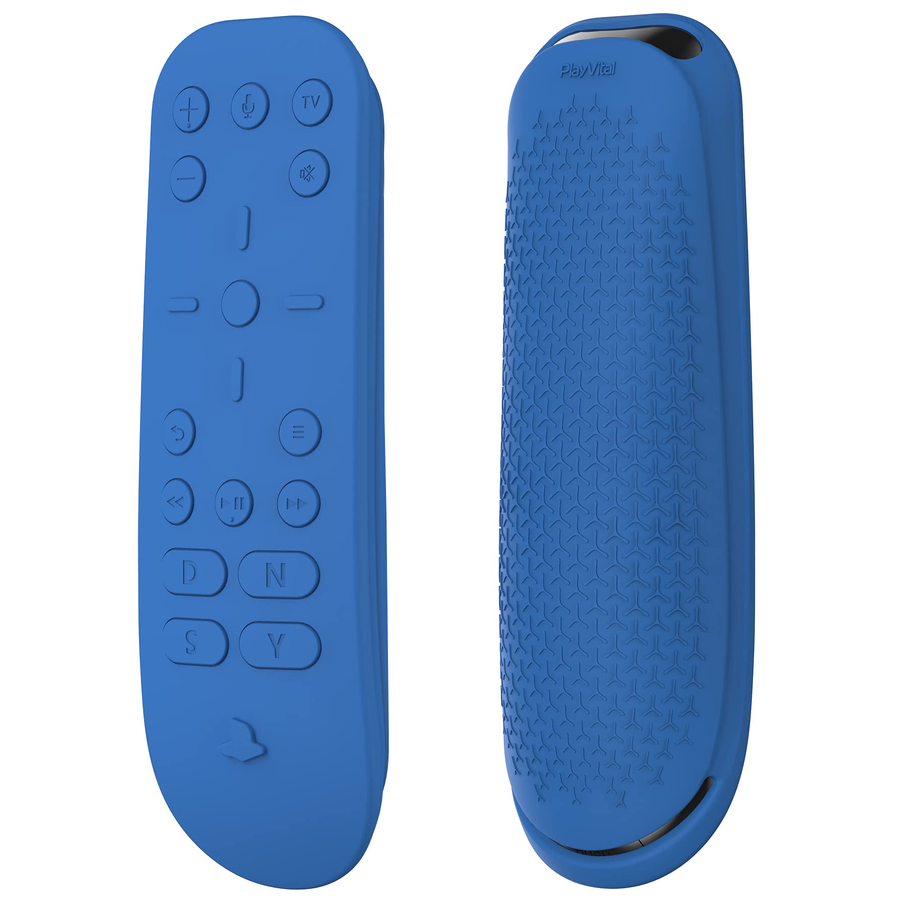PlayVital Silicone Protective Case for PS5 Media Remote Cover - Blue | Ergonomic Full Body Protector Skin for Sony PlayStation 5 Remote Control | Perfect for Gaming, Home Entertainment & Dust Protection