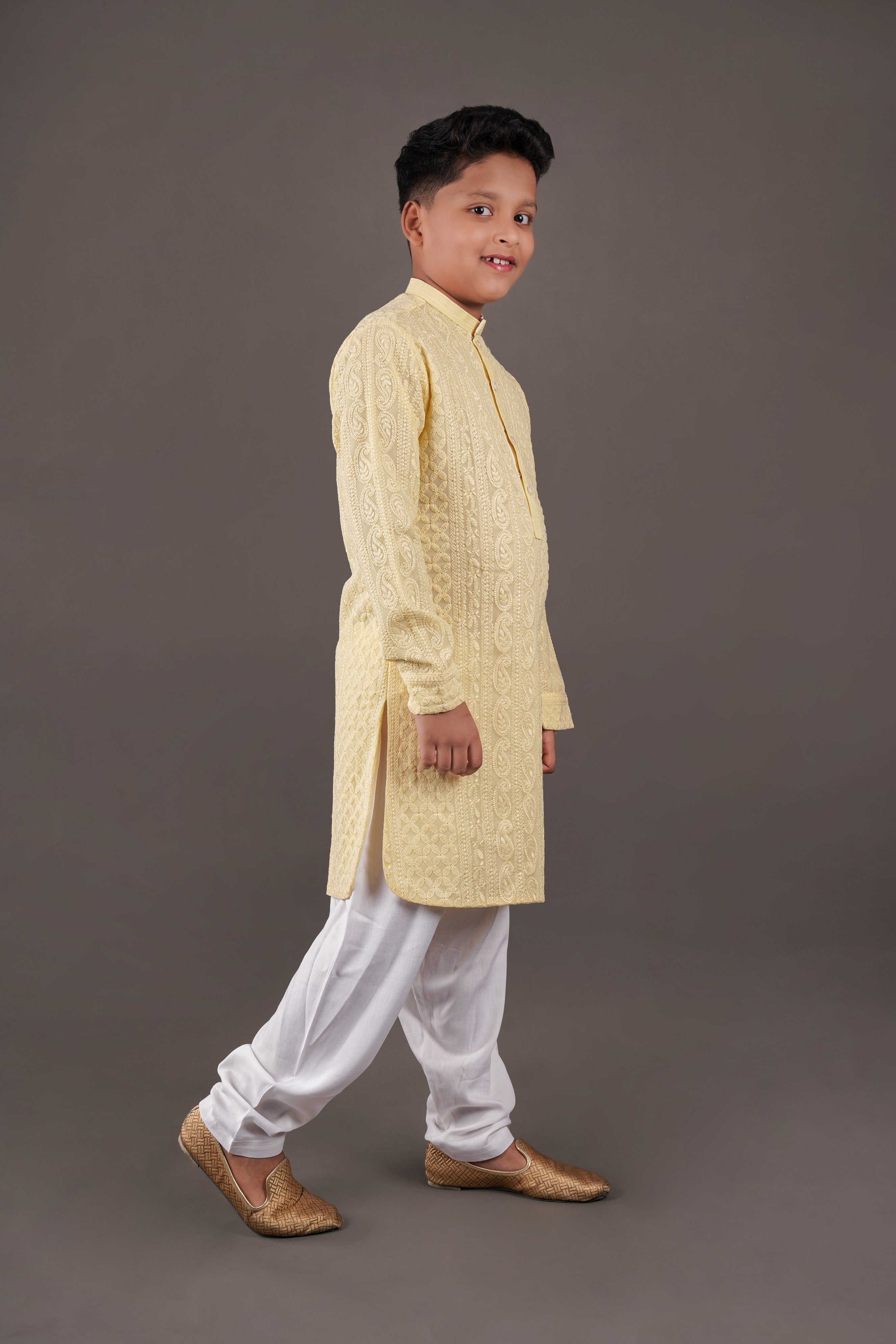 Pre Order Yellow Lucknowi Kurta Set for Women - Traditional Indian Ethnic Wear for Festivals, Weddings & Special Occasions