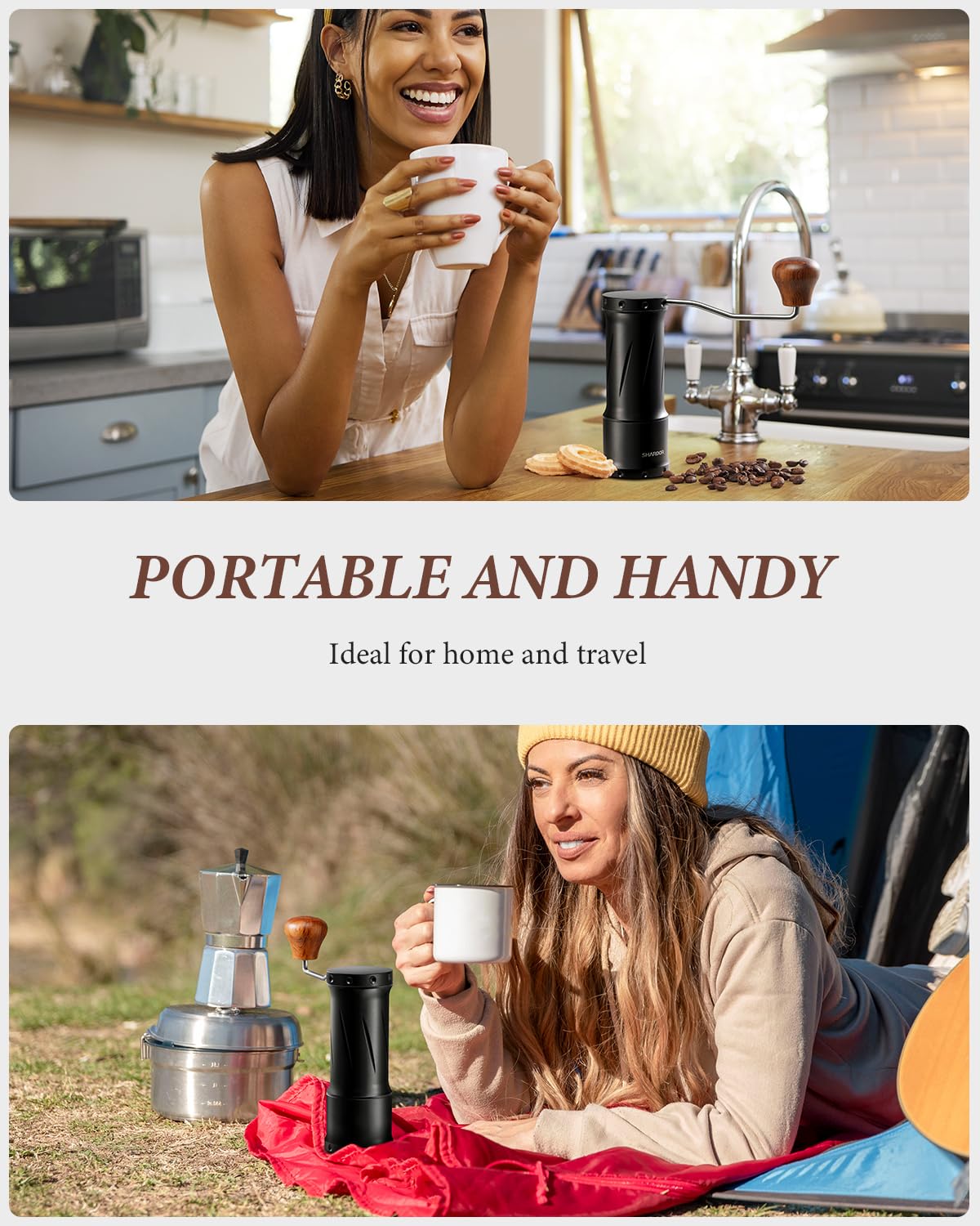 SHARDOR Professional Manual Coffee Grinder - 420 Stainless Steel Conical Burr, Adjustable Coarseness, 1.06oz Large Capacity for Espresso, French Press, Pour Over & Cold Brew at Home or Office