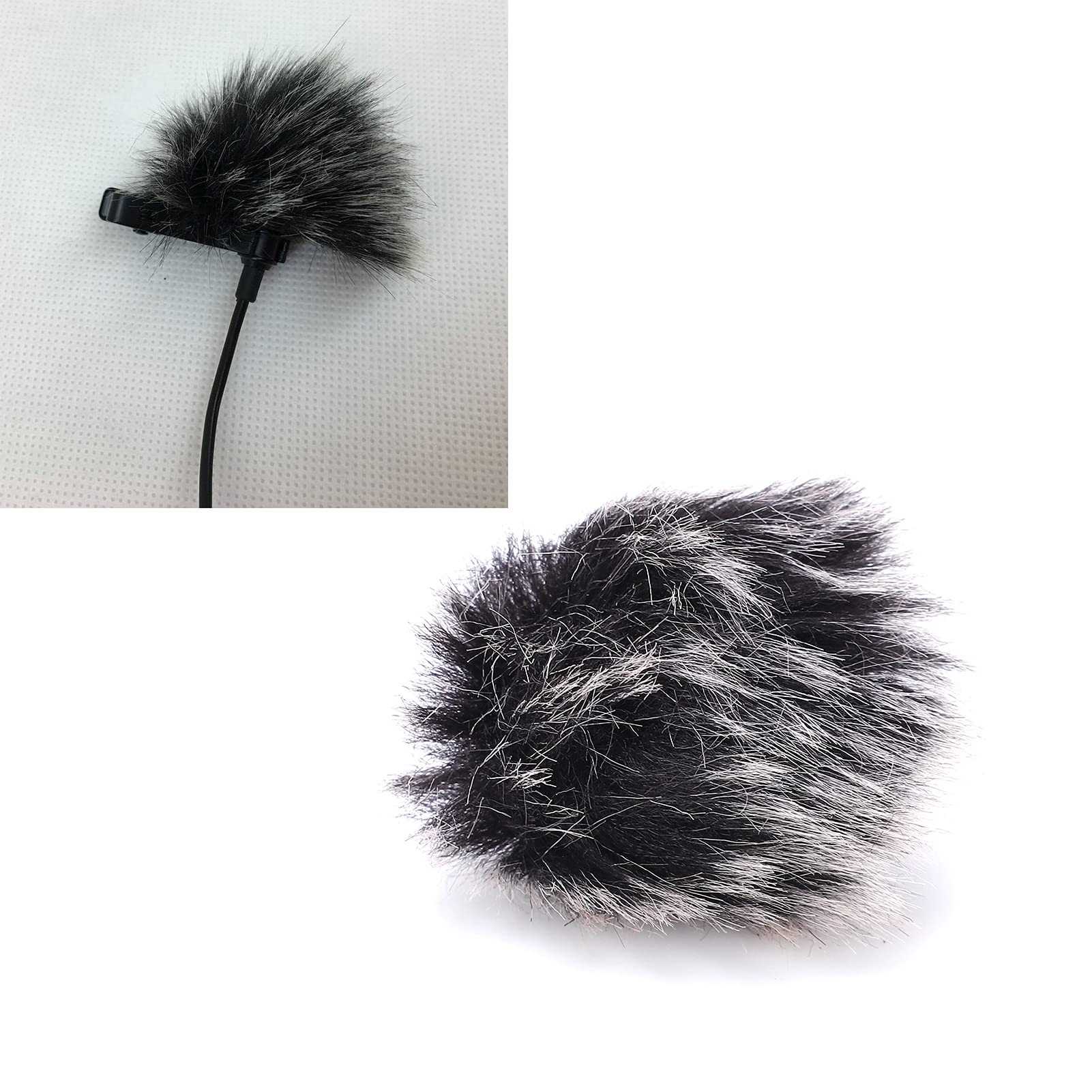 ENZZ Lavalier Microphone Furry Windscreen Cover - Noise Filtering Lapel Mic Windsock for Clear Audio in Interviews, Podcasts & YouTube Videos