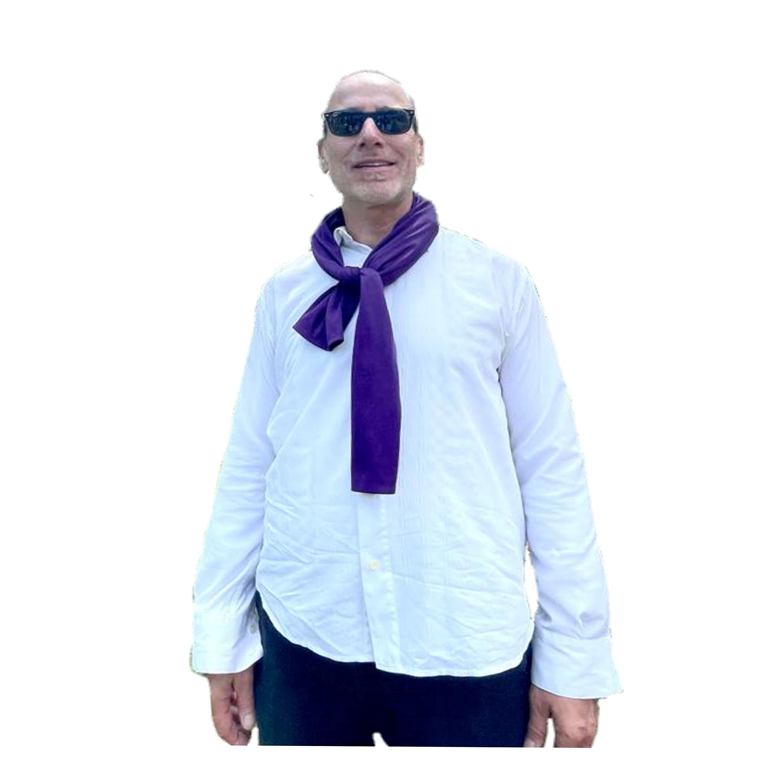 Nano-Ice Cooling Necklace & Scarf Set - Purple | Stay Cool in Style | Reusable Freezer Cooling Relief for Outdoor Sports, Travel & Hot Weather