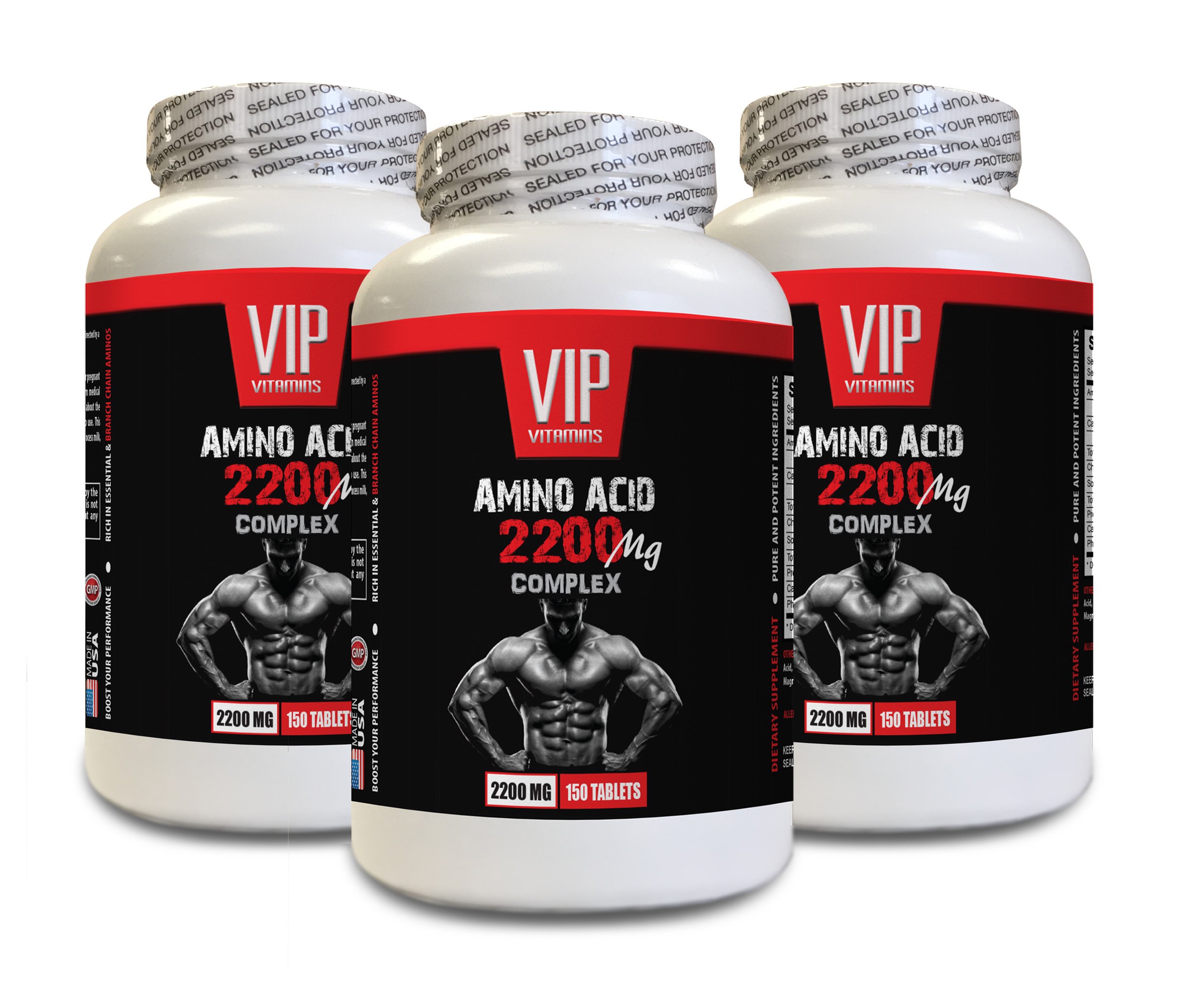 Muscle Repair and Recovery Amino Acid 2200mg Complex for Women - Lysine Supplement for Adults - 450 Tablets (3 Bottles) - Post-Workout Recovery & Fitness Support
