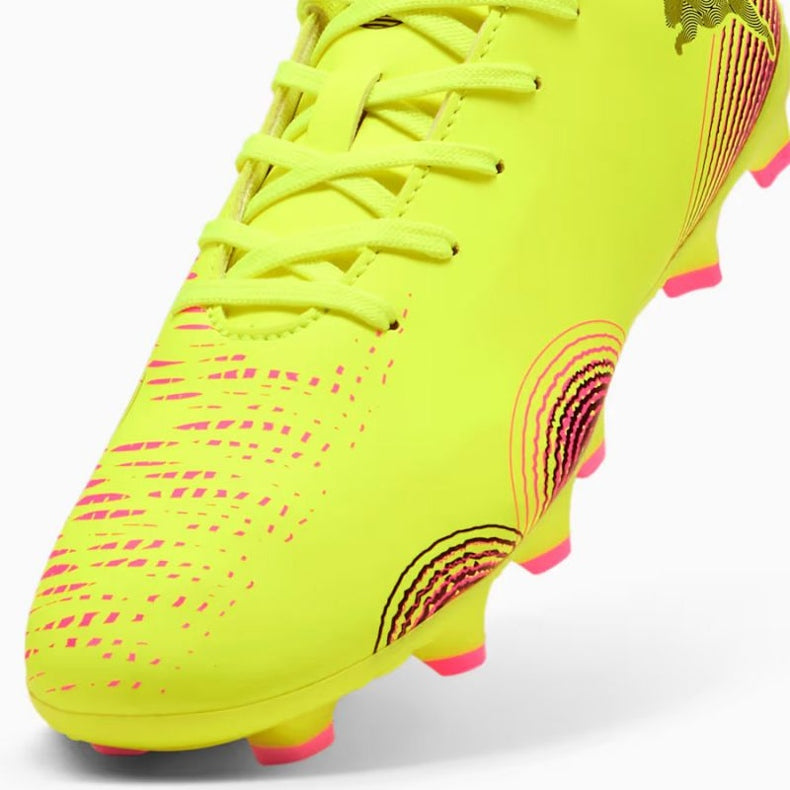 Puma Future 8 Play FG/AG Junior Football Boots for Kids - Yellow Alert/Black/Sun Struck | Lightweight Soccer Cleats for Artificial Grass & Natural Turf | Perfect for Youth Training & Matches