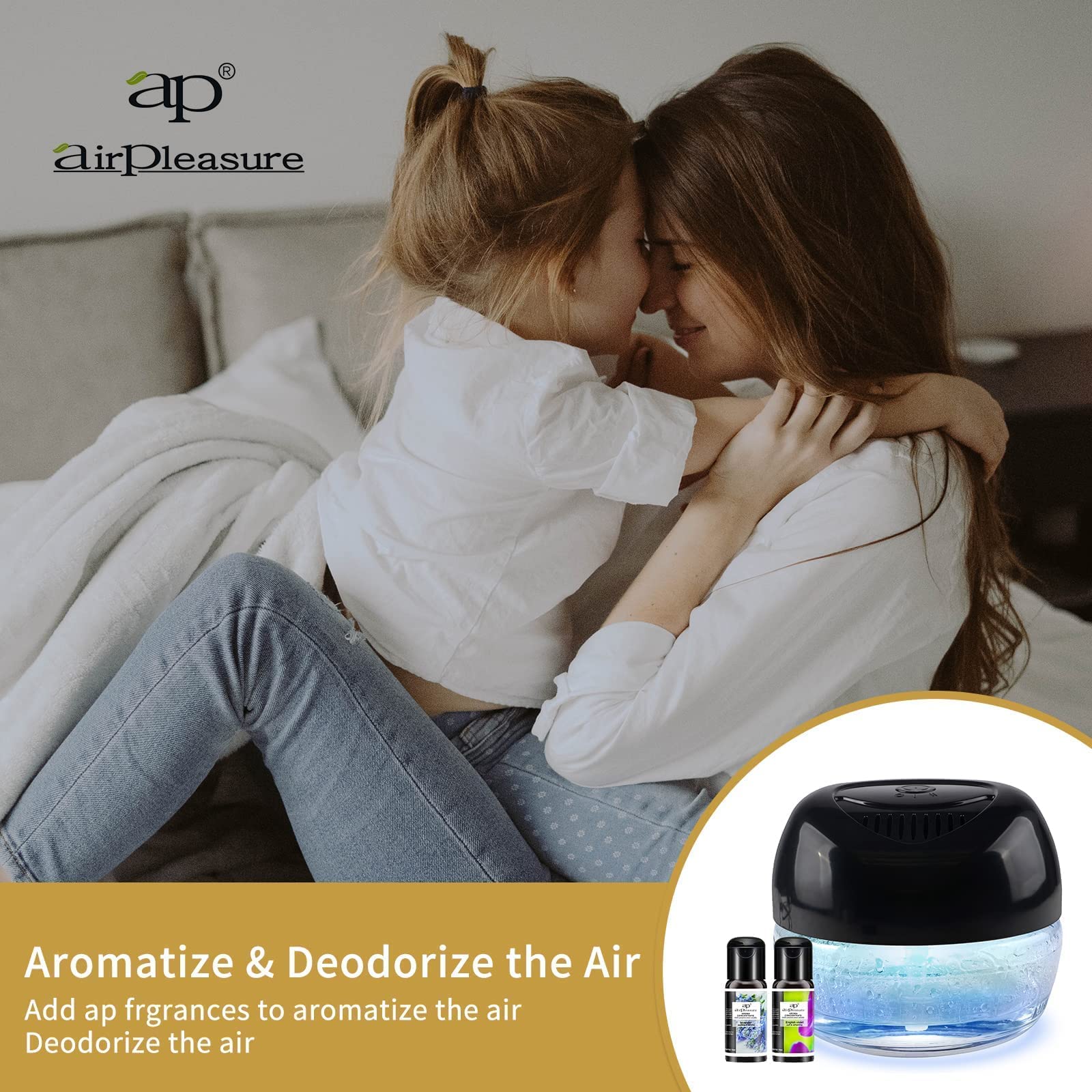 2-Pack Water-Based Air Purifier & Freshener with 7-Color LED Mood Light - Air Washer, Revitalizer for Home, Office, Bedroom, Living Room | Improves Air Quality & Creates Relaxing Atmosphere