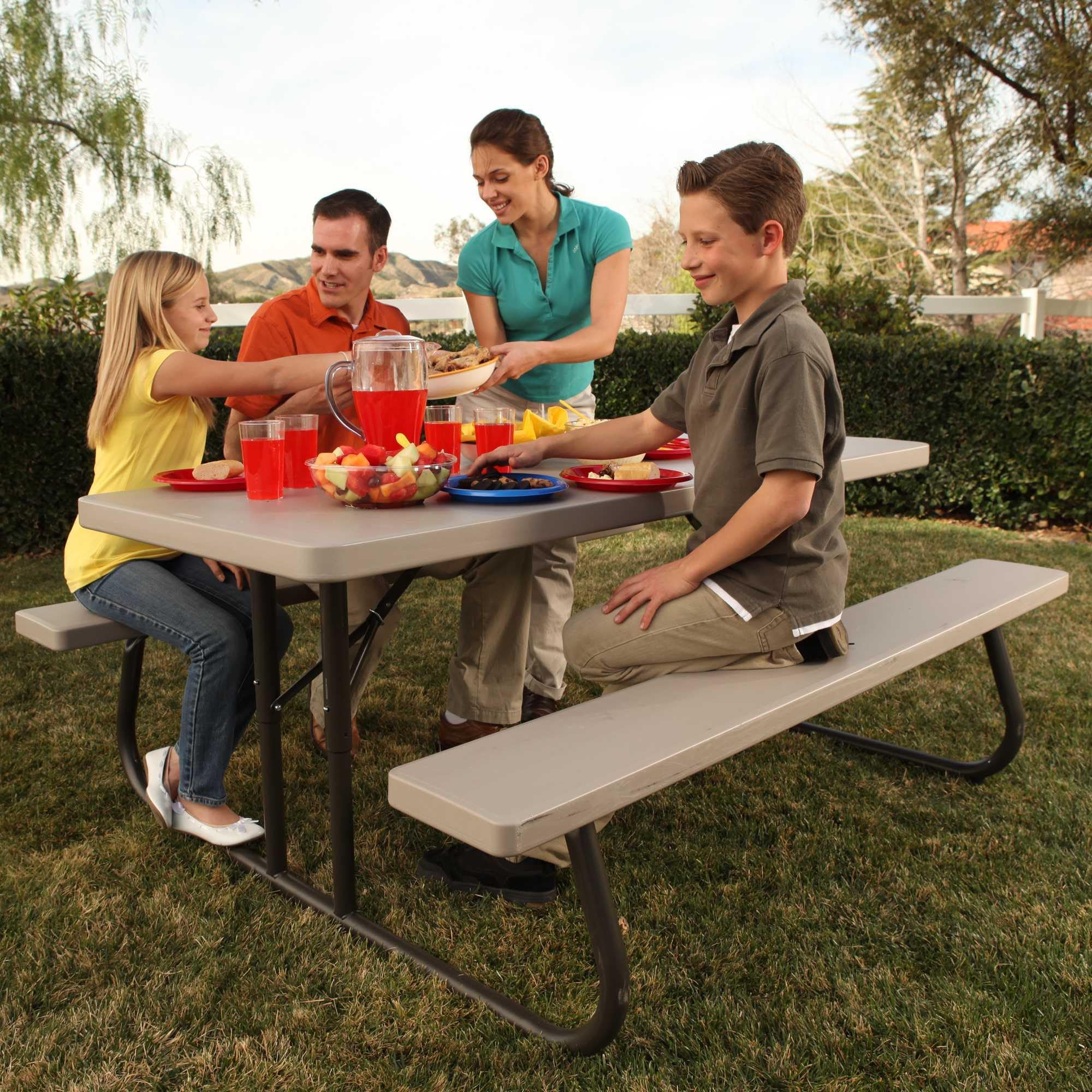Lifetime 6-Foot Folding Picnic Table - Portable Outdoor Dining Table for Camping, Backyard, Patio & Picnics - Heavy Duty & Weather Resistant