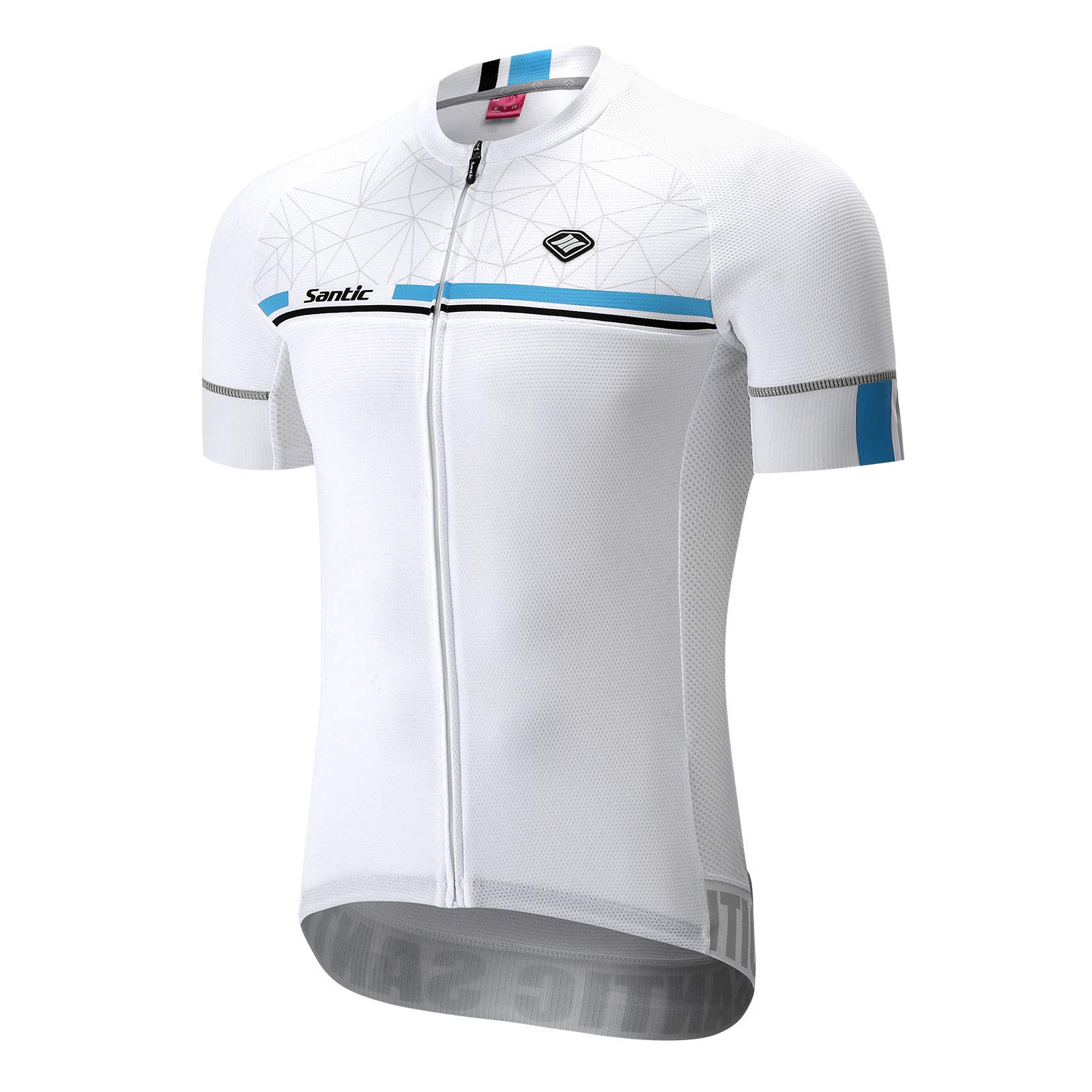 **Santic Men's Short Sleeve Cycling Jersey – Breathable, Quick-Dry Bike Shirt with 3 Pockets – Perfect for Road Biking, Mountain Biking & Outdoor Sports**