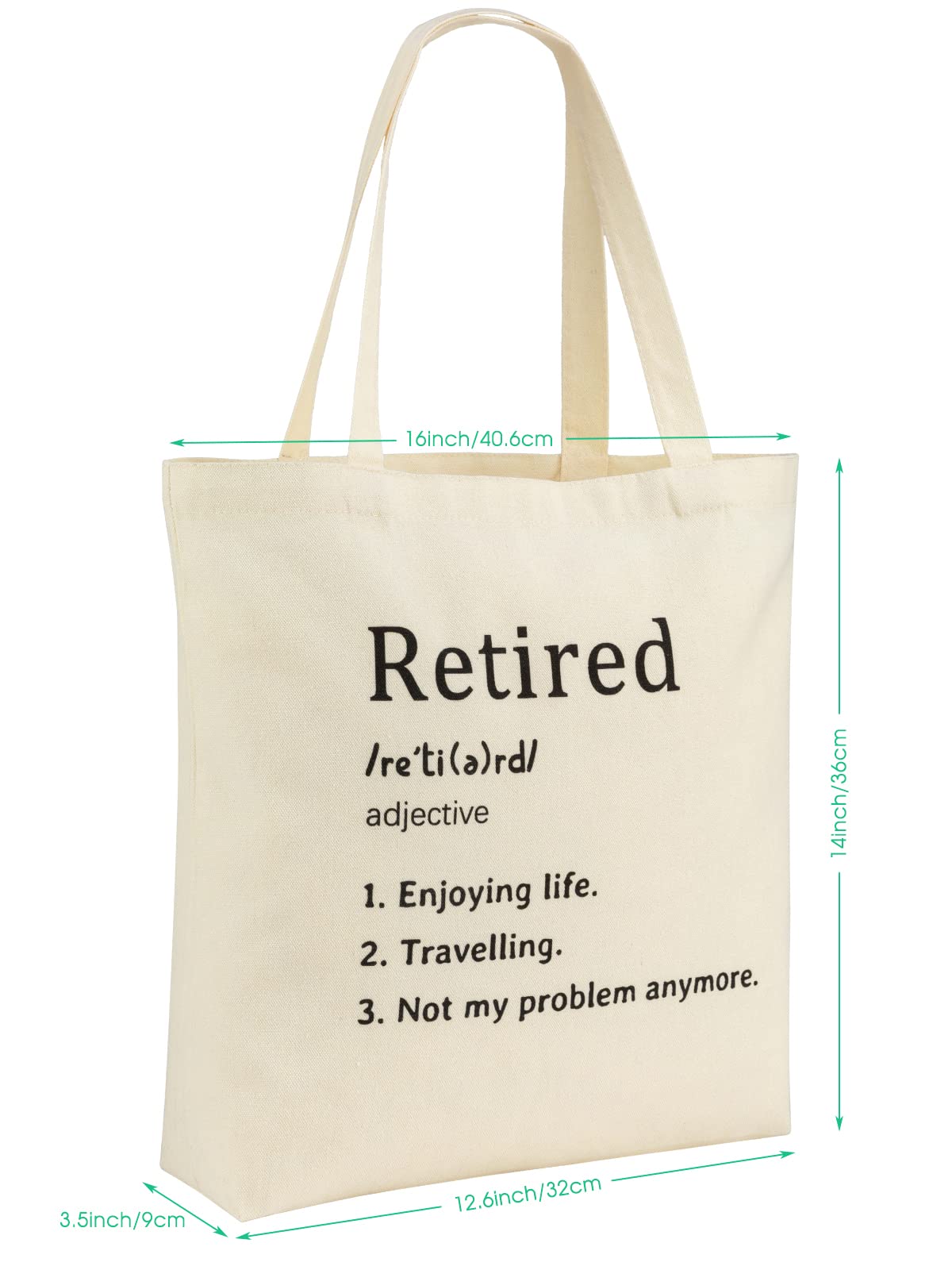 Best Retirement Gifts for Women - Premium White Canvas Tote Bag with Convenient Pocket | Thoughtful Retirement Present for Coworkers, Nurses, Mom & Teachers | Perfect for Daily Use, Work, Travel & Shopping