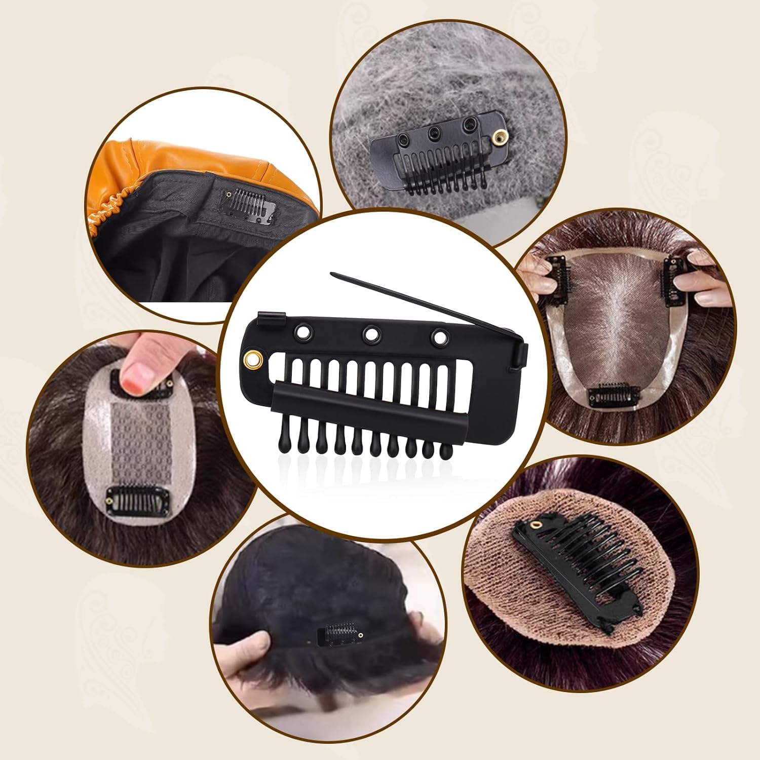 INHEAVEN 4pcs Strong Dupatta Clips with Safety Pins - Secure Chunni Grip for Women's Indian Attire (Black) | Perfect for Sarees, Lehengas & Wedding Outfits