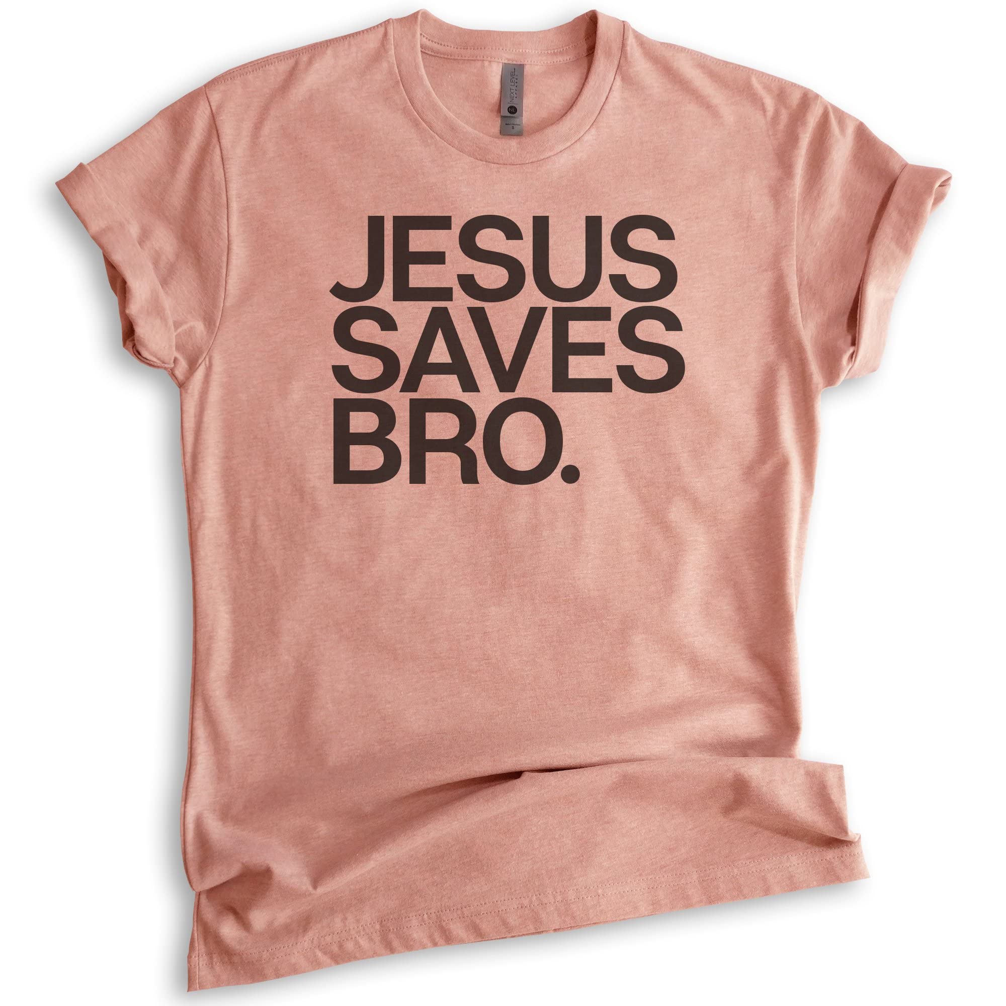 Jesus Saves Bro T-Shirt - Unisex Christian Religious Faith Tee for Men & Women - Perfect for Church, Bible Study & Christian Events