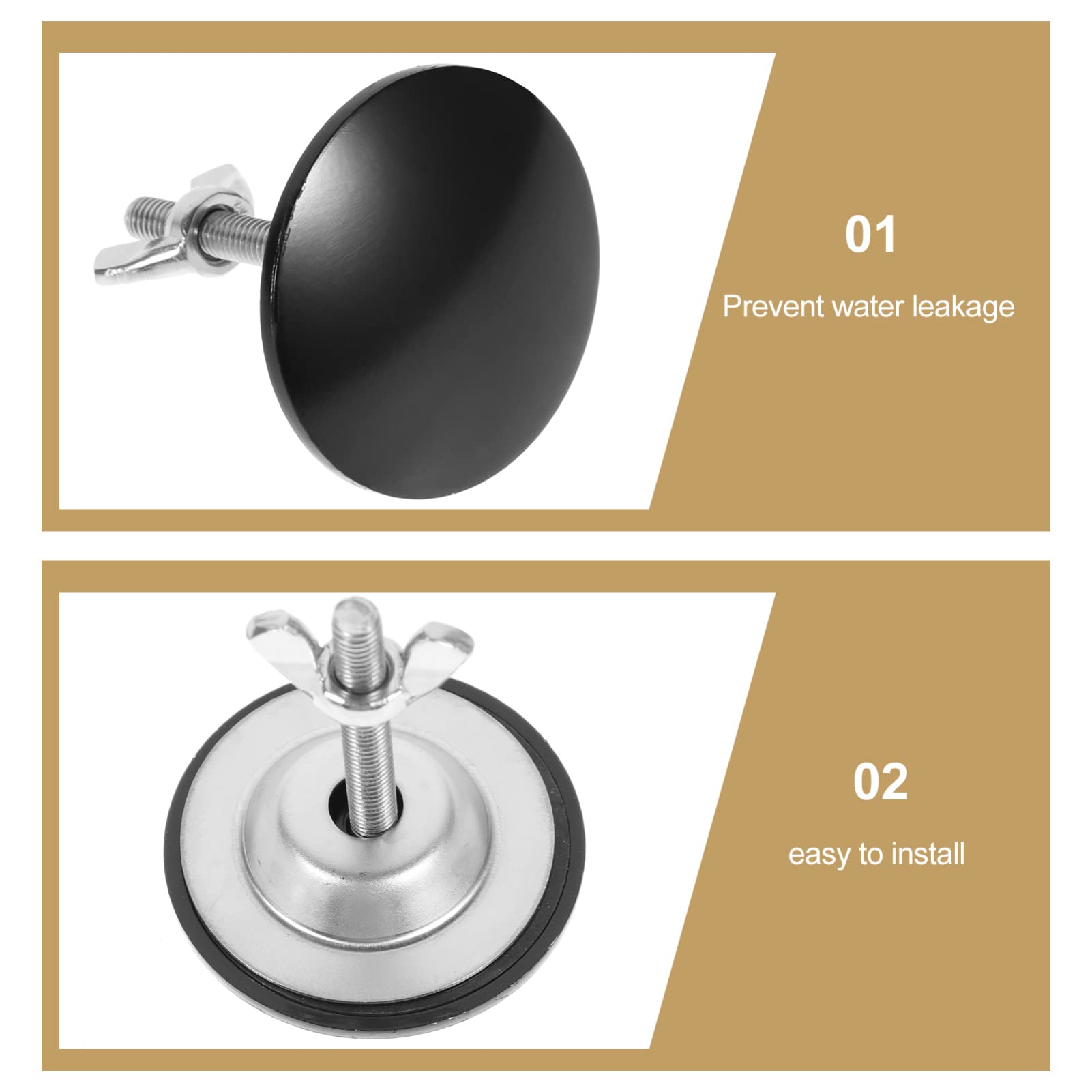 DOITOOL Stainless Steel Sink Hole Cover - 2 Pack Matte Black Faucet Hole Covers for Kitchen Sink, Leak Proof Metal Blanking Plugs | Perfect for Preventing Water Leakage in Stainless Steel Sinks, Ideal for Home Kitchen & Bathroom Renovations