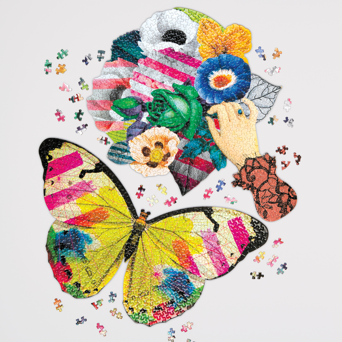 Heritage Collection Frivolites Set of 2 Unique Shaped Jigsaw Puzzles - Perfect for Family Game Night & Home Decor