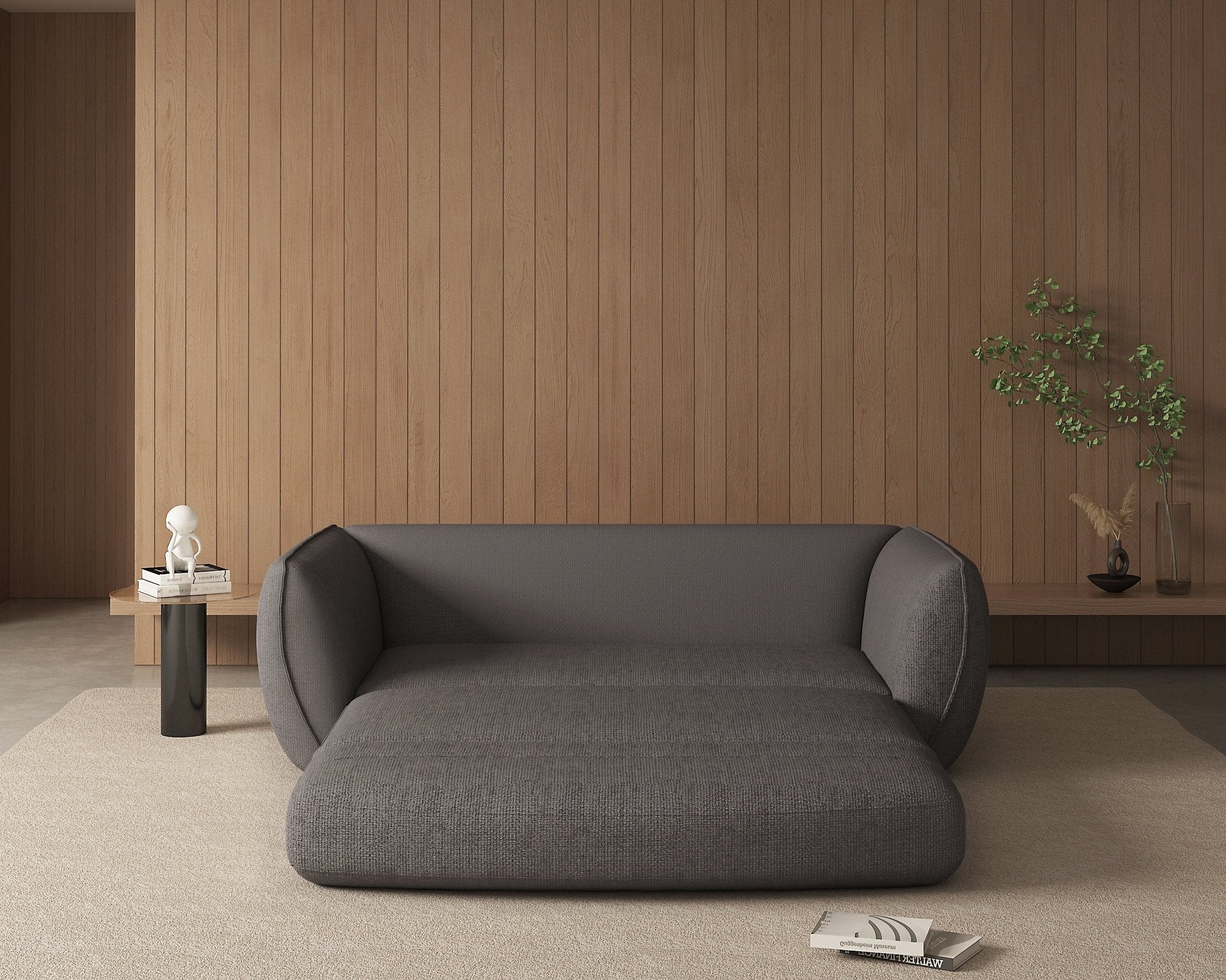 Hyam Sofa Bed - Velora Smoke Gray Convertible Sleeper for Small Spaces | Perfect for Apartments, Guest Rooms & Home Offices