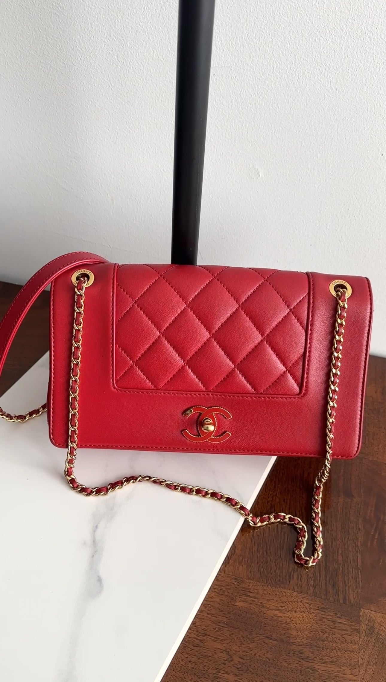 Chanel Red Leather Quilted Mademoiselle Medium Flap Bag with Gold Hardware - Luxury Designer Handbag for Women, Perfect for Parties, Date Nights & Special Occasions