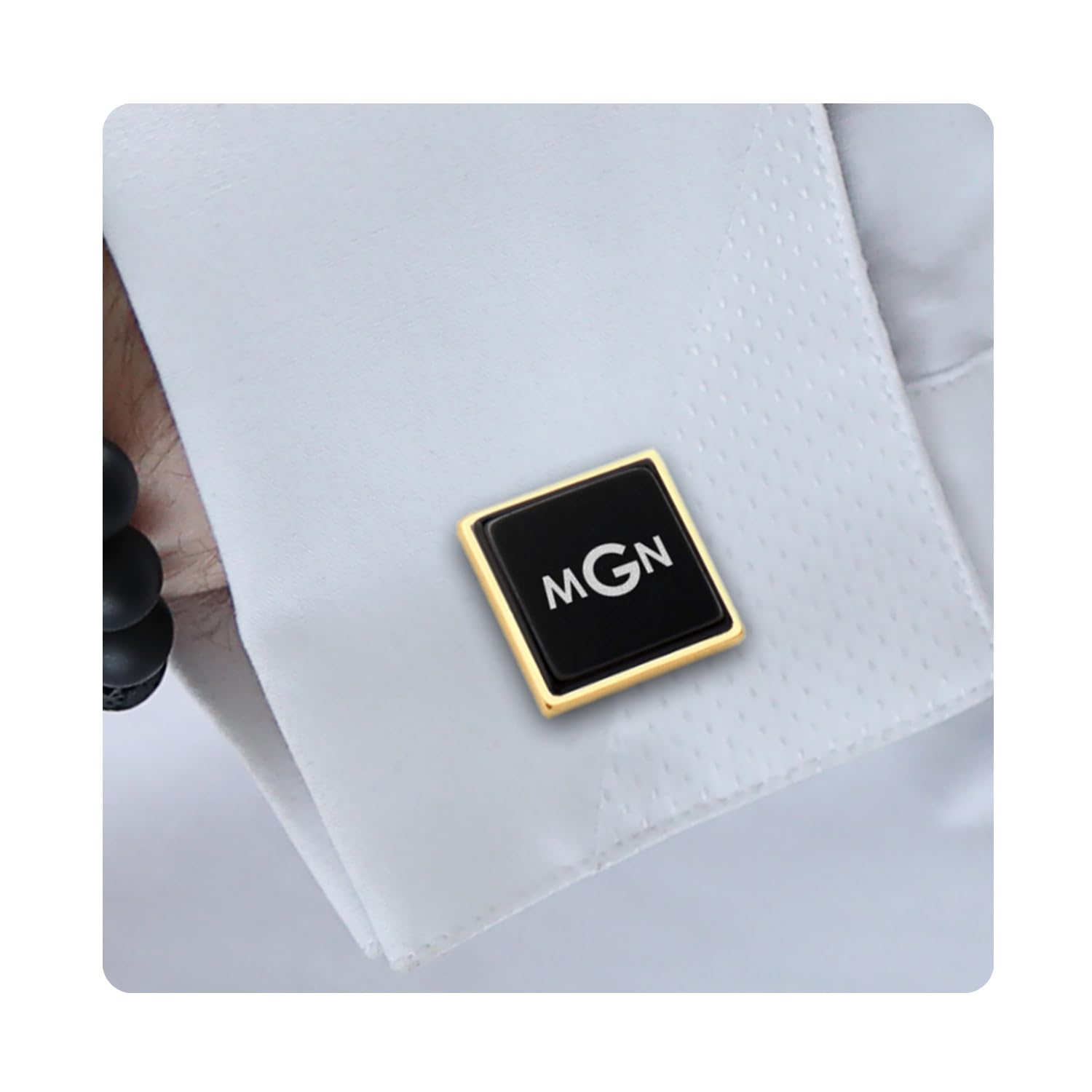 Personalized Monogram Gold Cufflinks for Men - Custom Engraved Initials - Luxury Wedding & Anniversary Gifts - Perfect for Formal Events, Business Meetings & Special Occasions