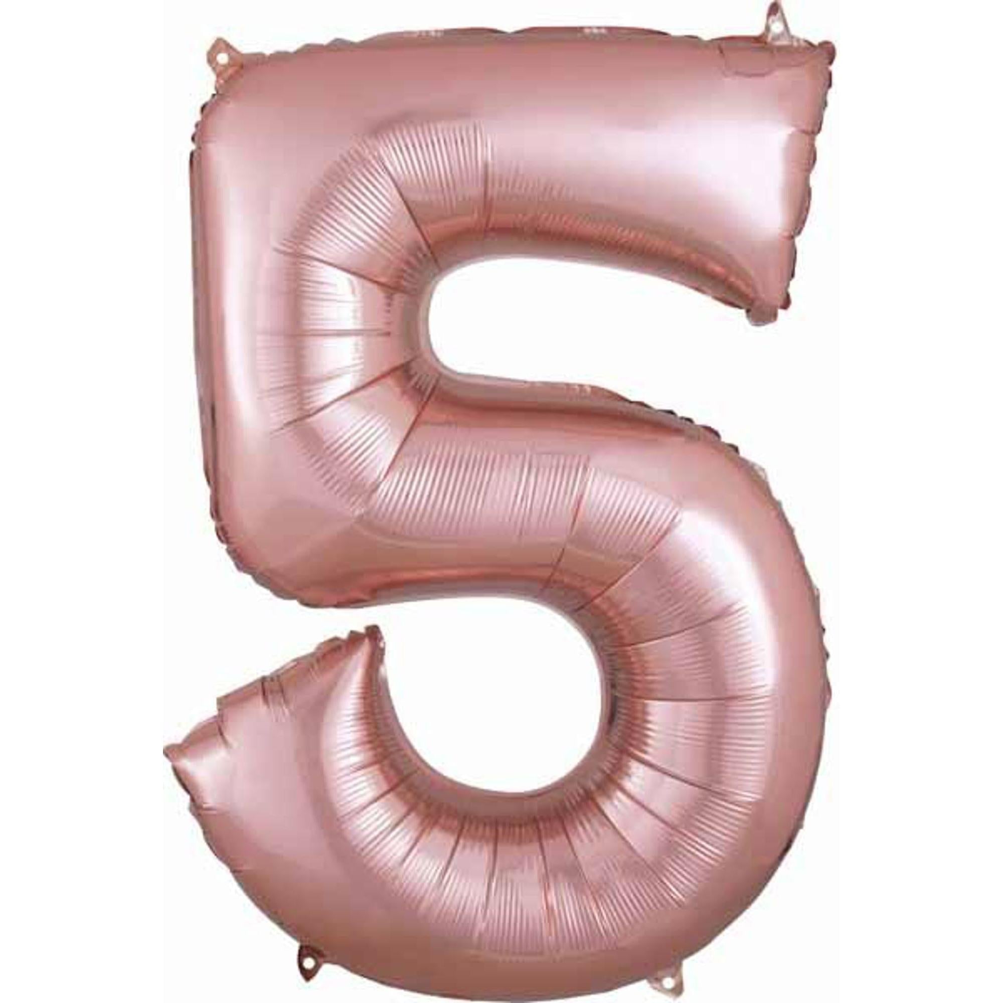 Rose Gold Number 5 Package - Elegant Gift Box for Birthdays, Weddings & Special Occasions (Hx L34) - Perfect for Party Favors, Home Decor & DIY Projects